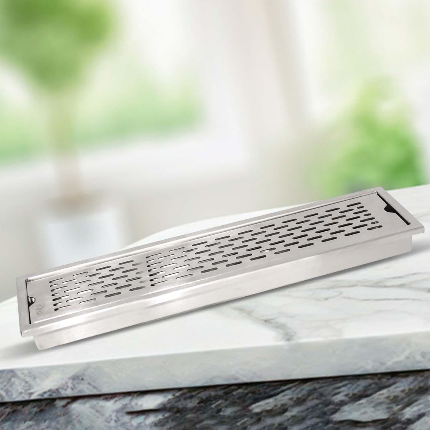 17.7 * 3.9 Inch Liner Shower Drain Channel SS304 Floor Drain for Bathroom with Cockroach Trap - D&B Bathware