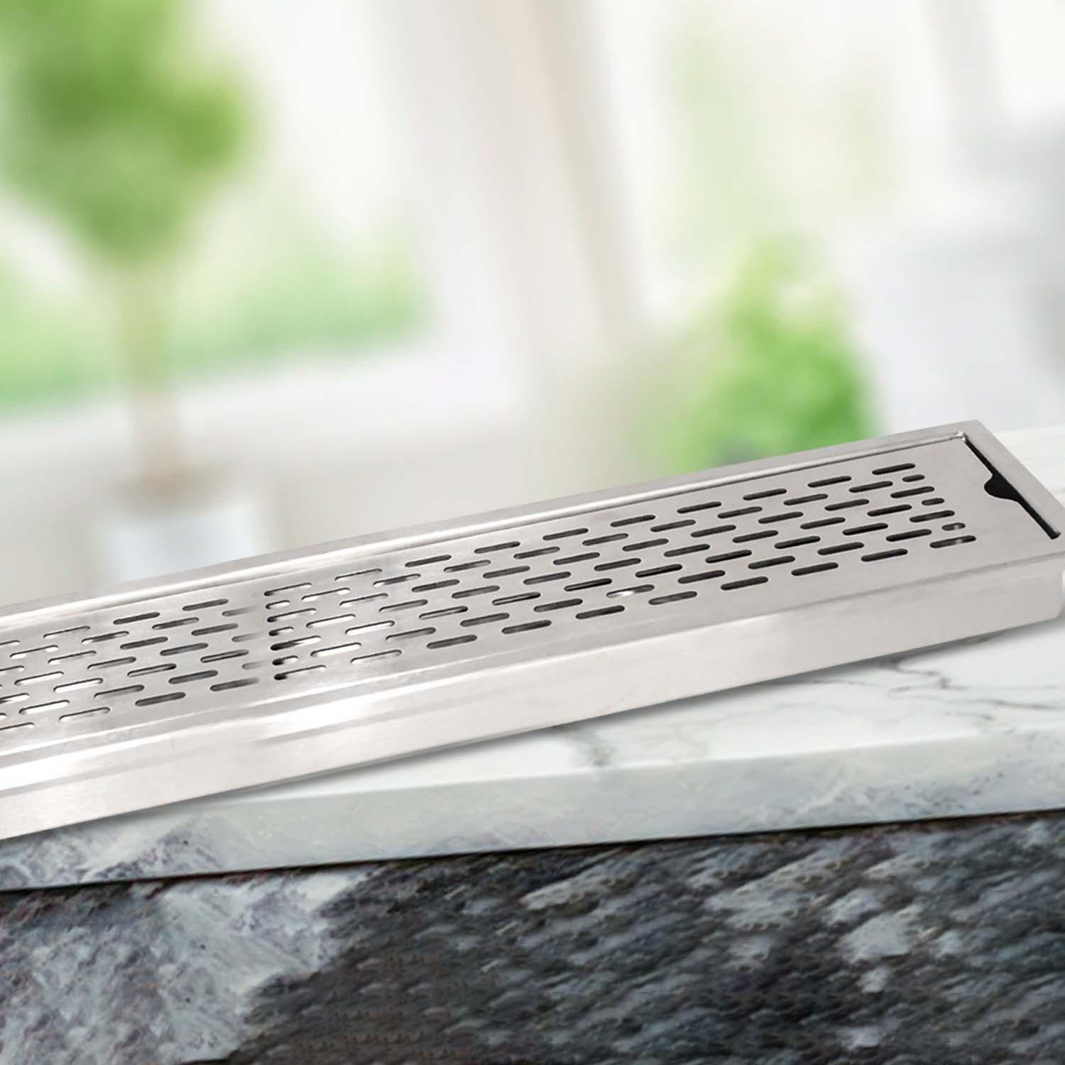 23.6 * 3.9 Inch Liner Shower Drain Channel SS304 Floor Drain for Bathroom - Cockroach Trap - D&B Bathware