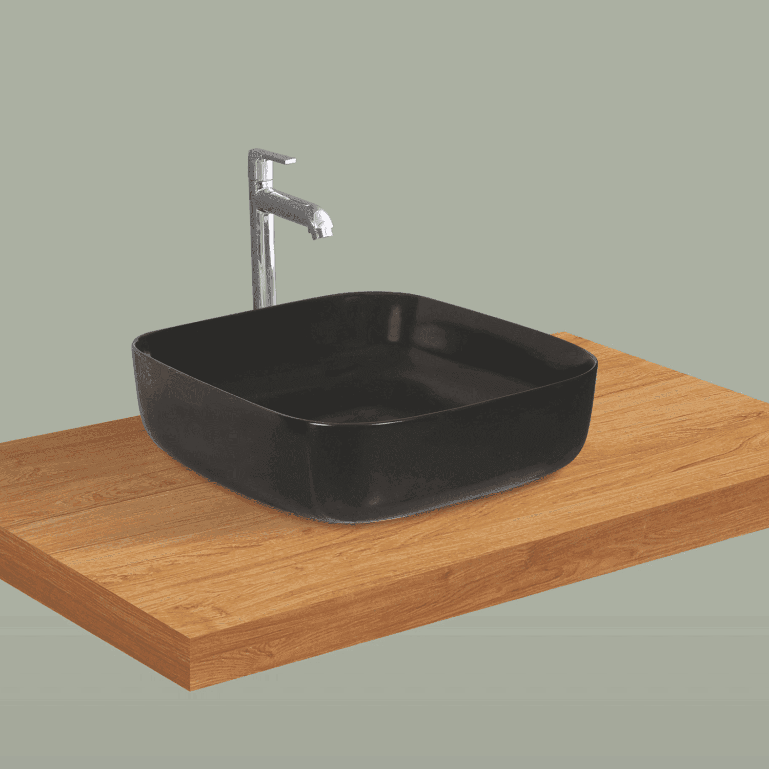 Archis Black Matt Table Top Basin - Matt Black Counter Top Wash Basin for Modern Bathrooms - D&B Bathware