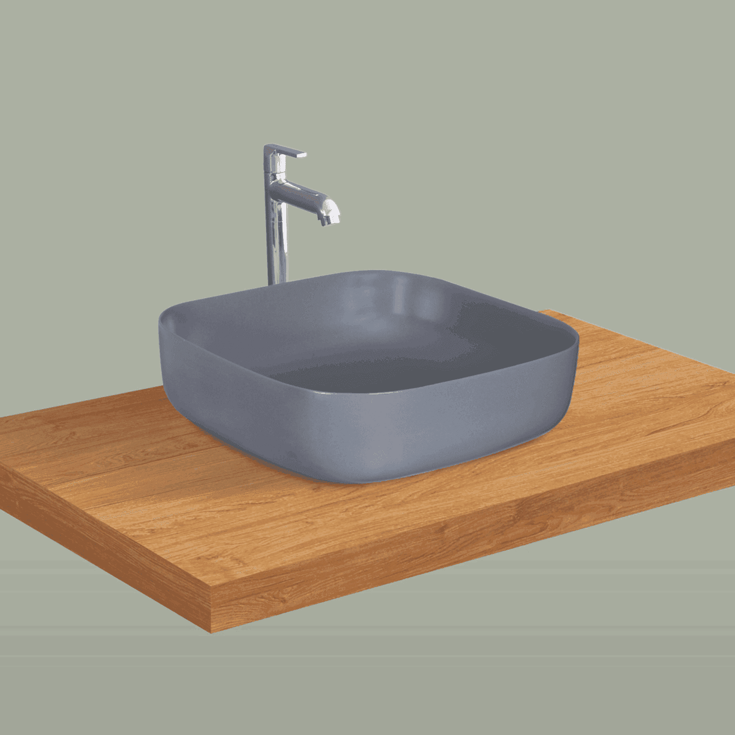 Archis Grey Matt Table Top Basin - Stylish Grey Matt Counter Top Wash Basin - D&B Bathware