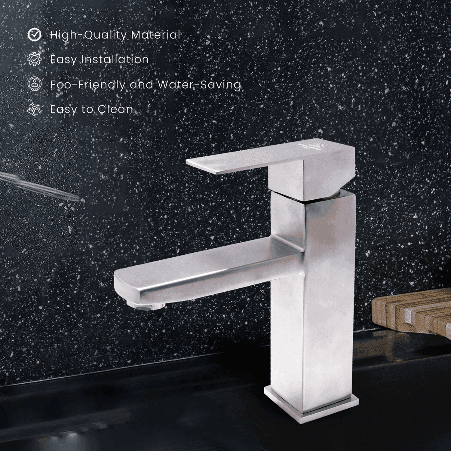 Artistic Designer Single Lever Basin Mixer Tap SUS 304 Matt Finish - D&B Bathware