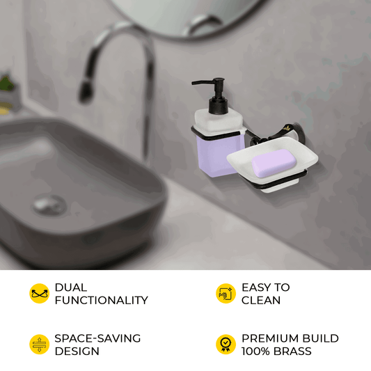 Black Liquid Dispenser & Soup Dish - FLORIS Series | Modern & Functional Design - D&B Bathware