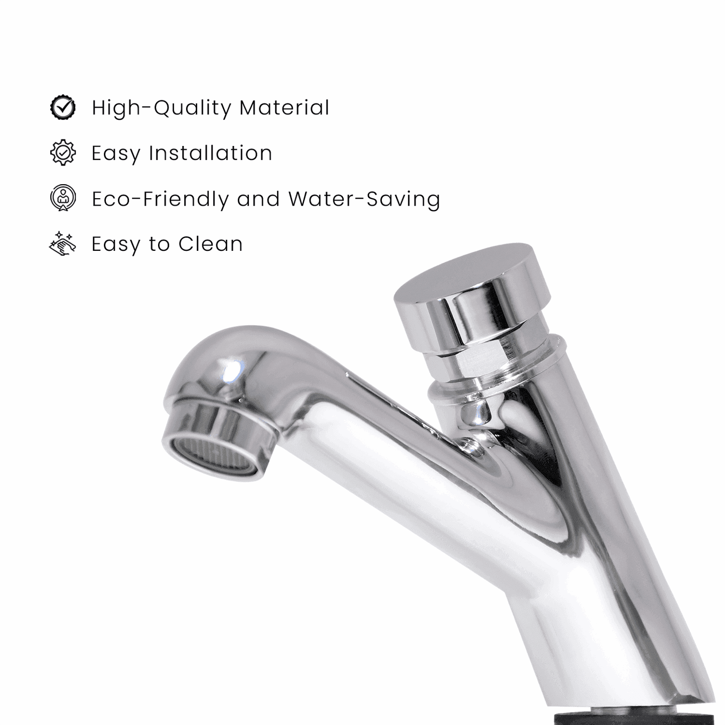 Brass Auto-Close Function Tap Push Button Pillar Cock Faucet Set - D&B Bathware