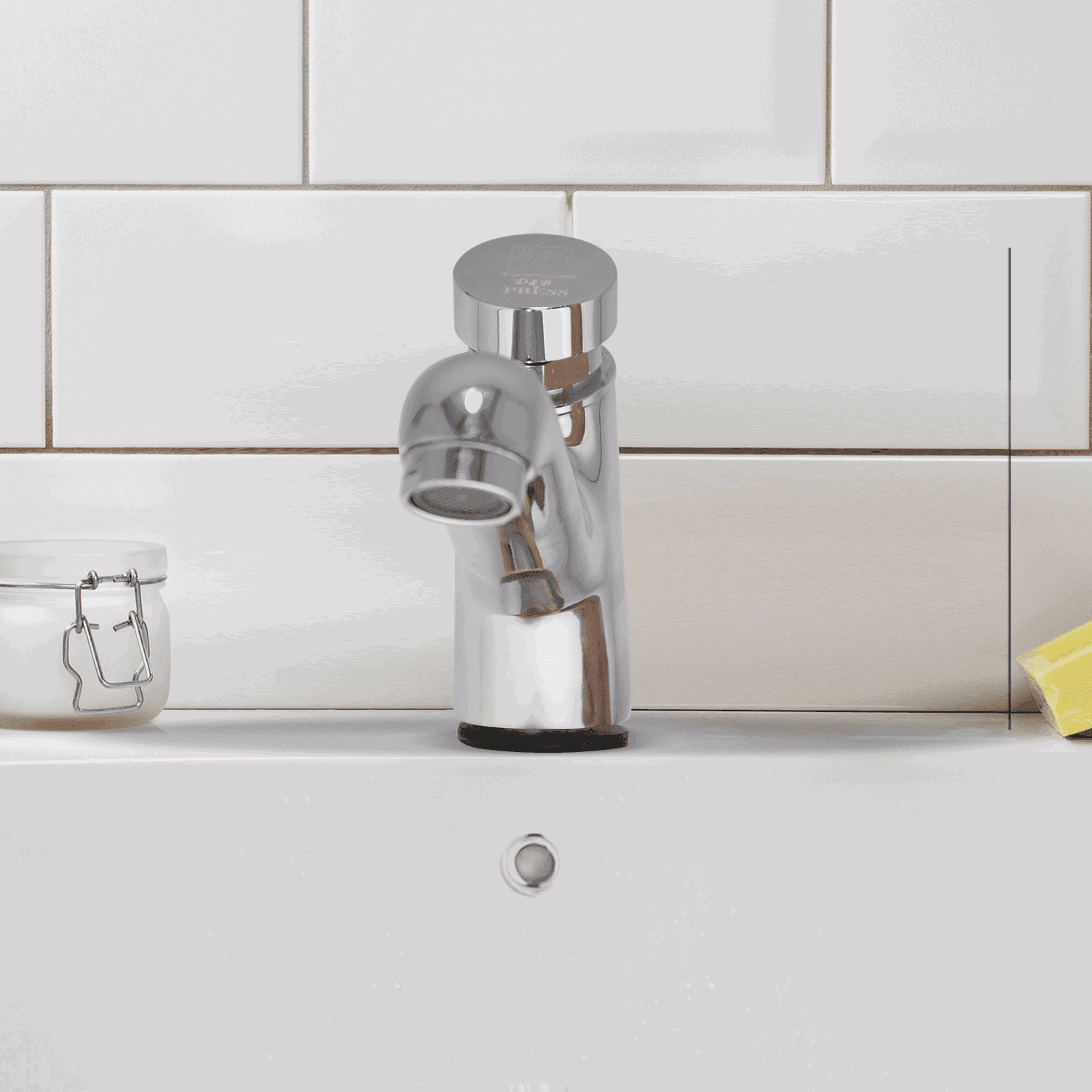 Brass Auto-Close Function Tap Push Button Pillar Cock Faucet Set - D&B Bathware