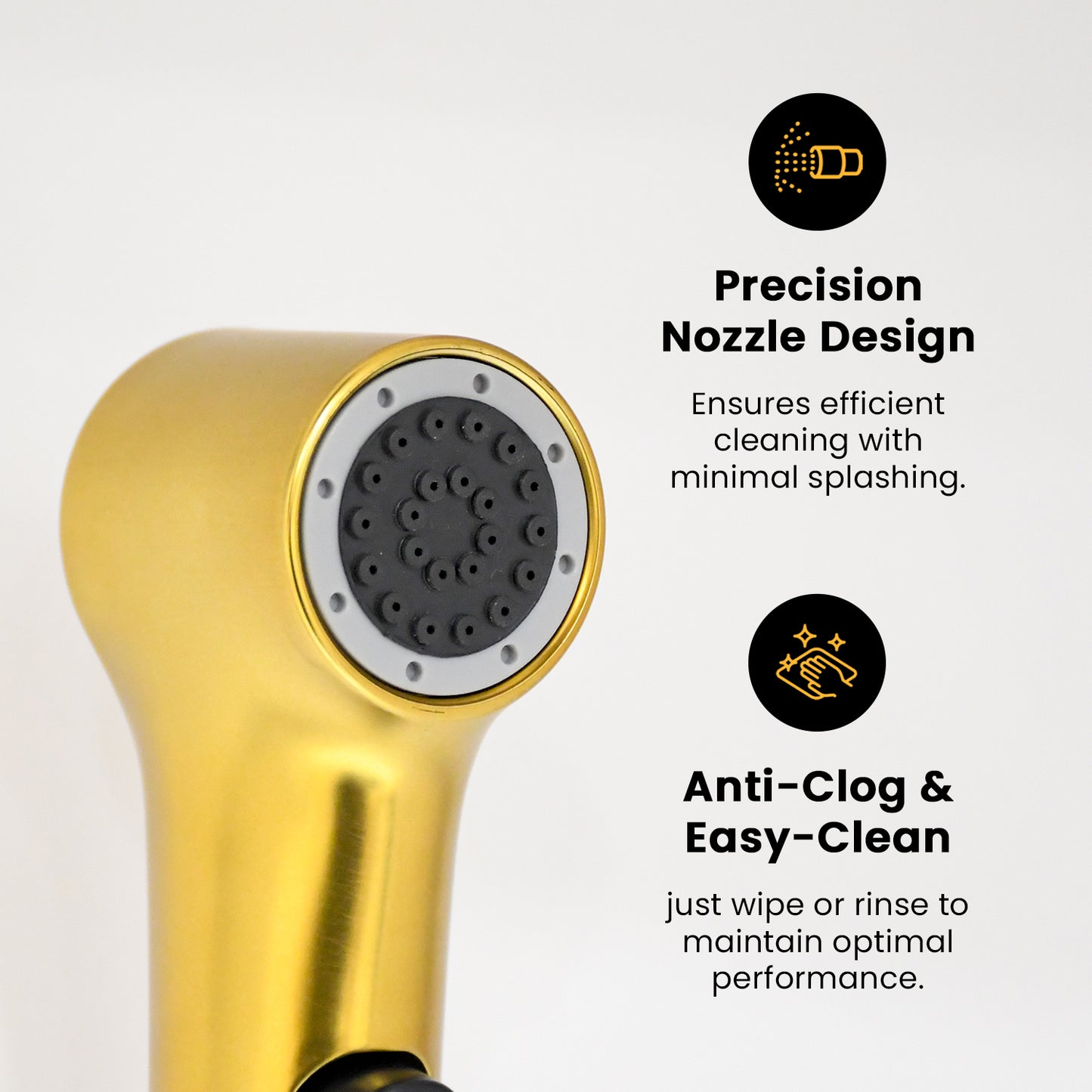 D&B Bathware ABS Health Faucet Set for Bathroom Superior Performance in Low Water Pressure - Easy Hand Grip (Empire Gold)