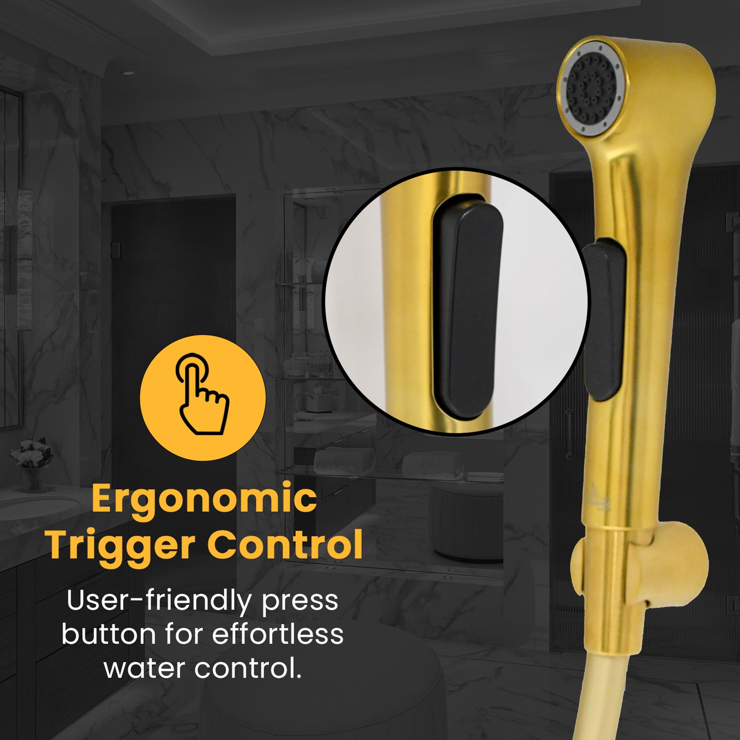 D&B Bathware ABS Health Faucet Set for Bathroom Superior Performance in Low Water Pressure - Easy Hand Grip (Empire Gold)