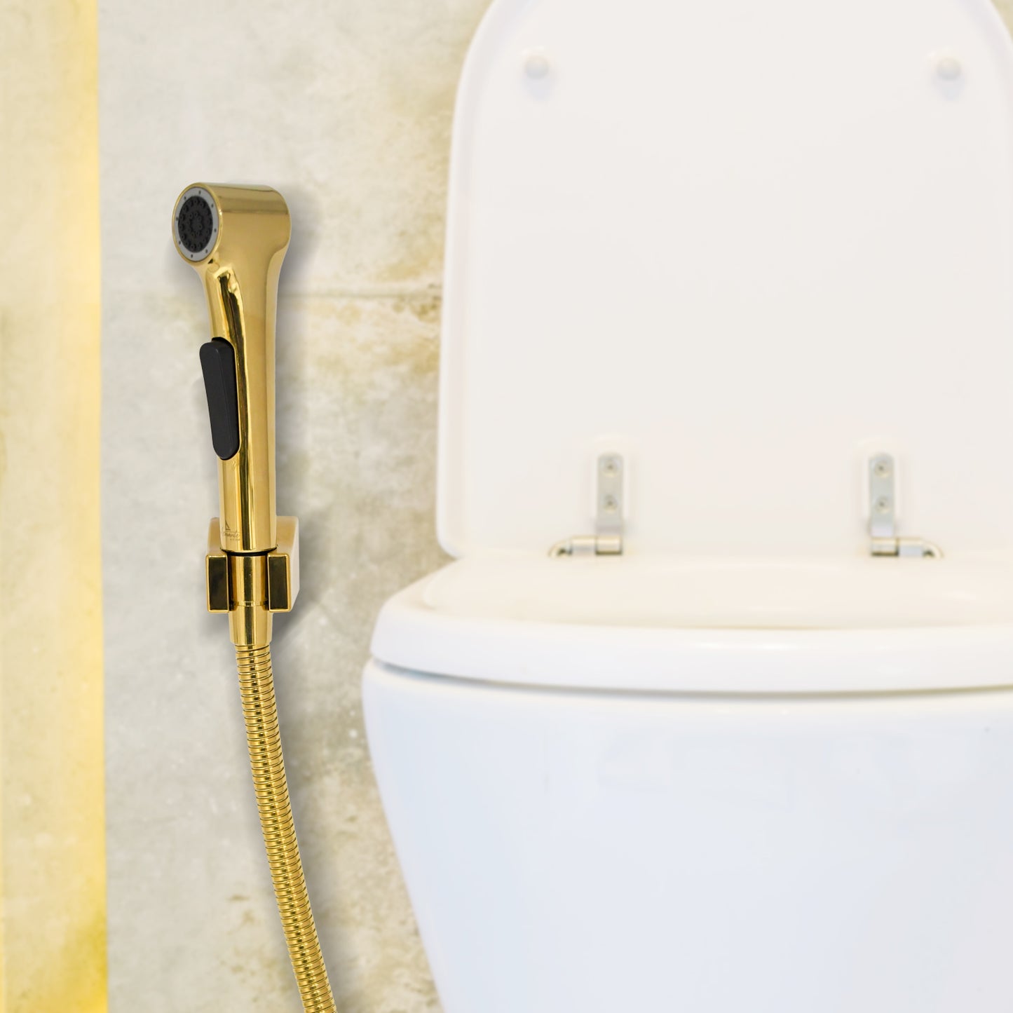 D&B Bathware ABS Health Faucet Set for Bathroom Superior Performance in Low Water Pressure - Easy Hand Grip (Empire Gold)