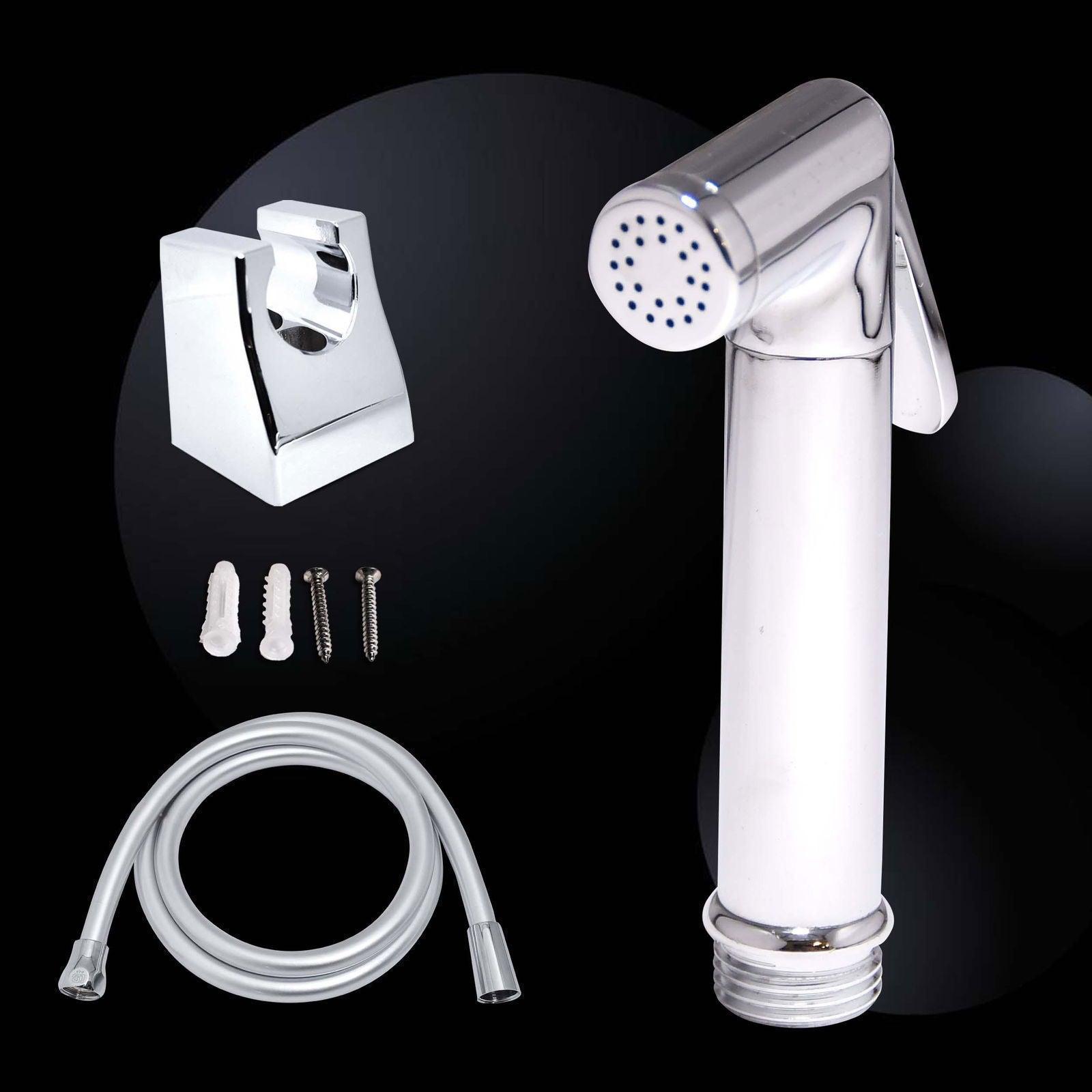 D&B BATHWARE Brass Toilet Spray with 1m Hose, Chrome Finish Jet Spray - D&B Bathware