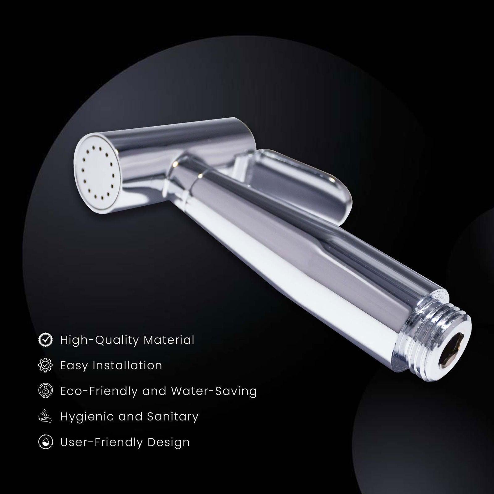 D&B BATHWARE Brass Toilet Spray with 1m Hose, Chrome Finish Jet Spray, 1-Year Warranty - D&B Bathware