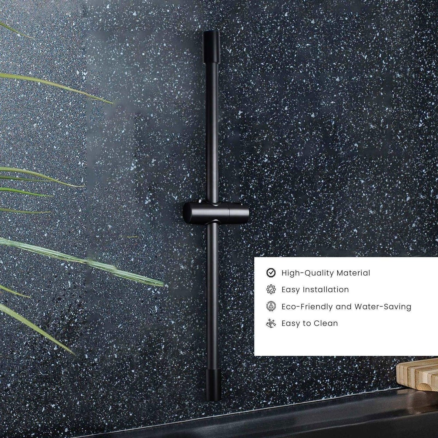 D&B BATHWARE Matte Shower Rod Hook (Black) - D&B Bathware