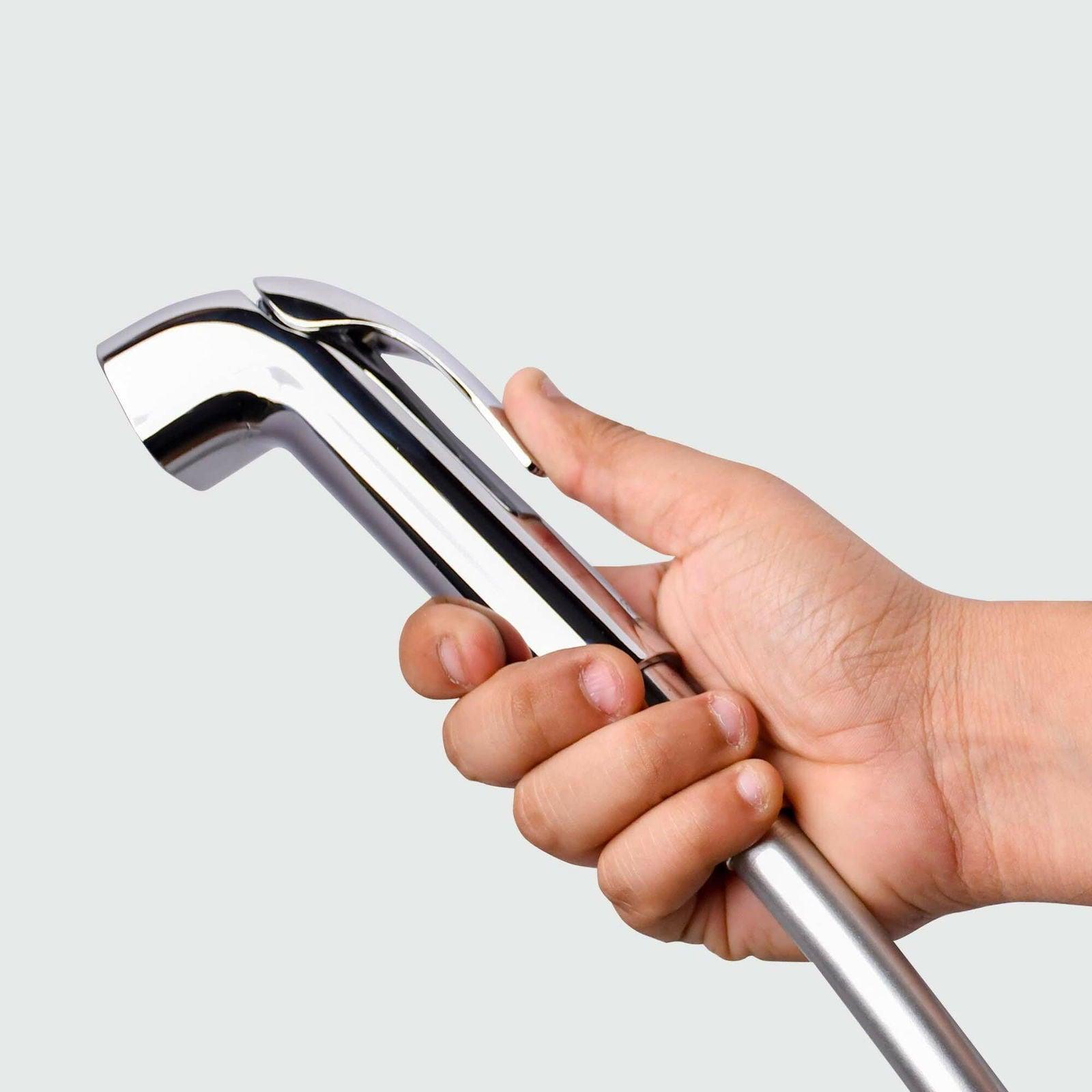 D&B BATHWARE by Abs Chrome Toilet Spray Hygiene Faucet with Hose and Holder DB-TLTHF6651 - D&B Bathware