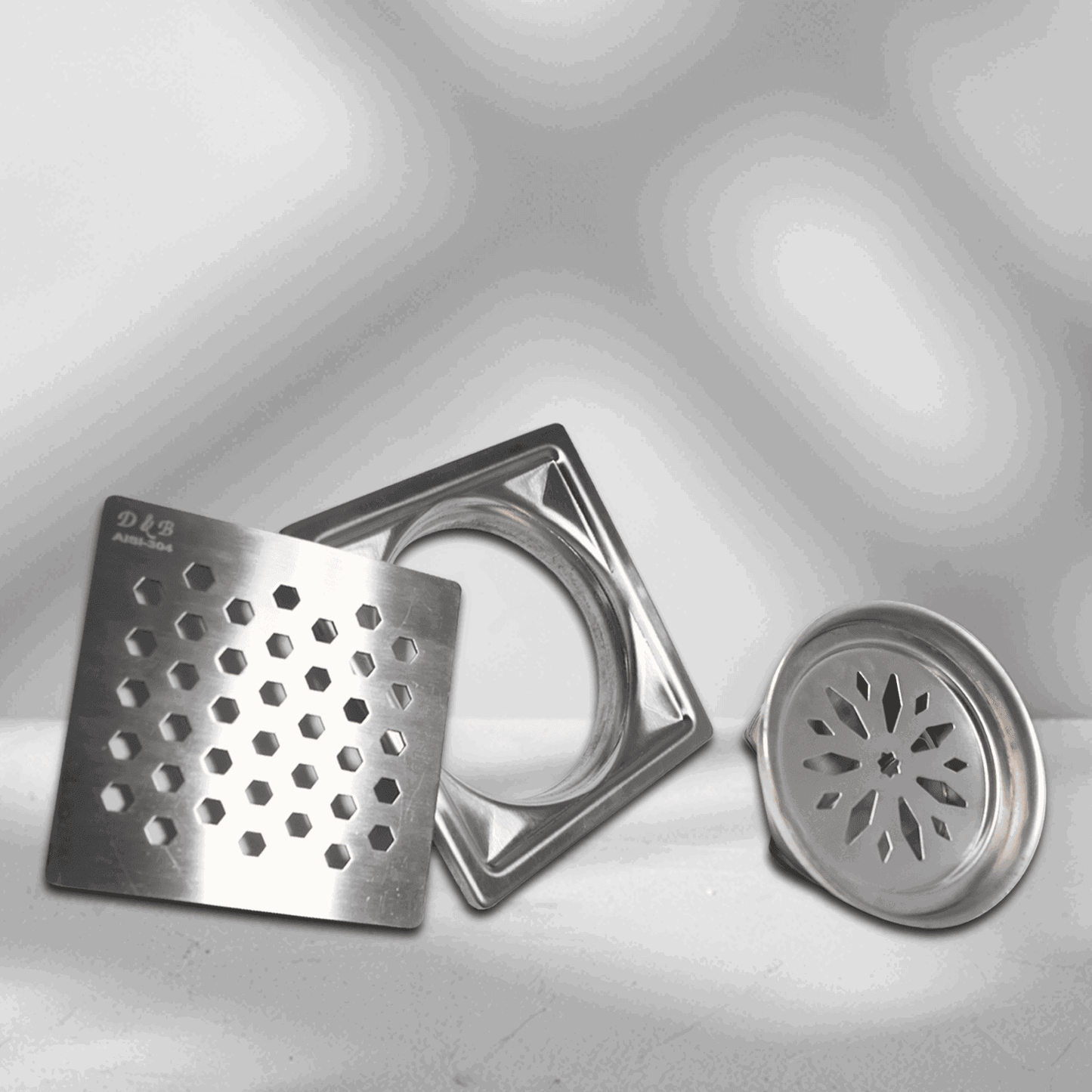 D&B Bathware Tylo Stainless Steel Tile Insert Shower Drain Channel | Vertical Drain System with Cockroach Trap | Floor Drain with Center Hole Style | Silver Finish Matt | Push Down - D&B Bathware