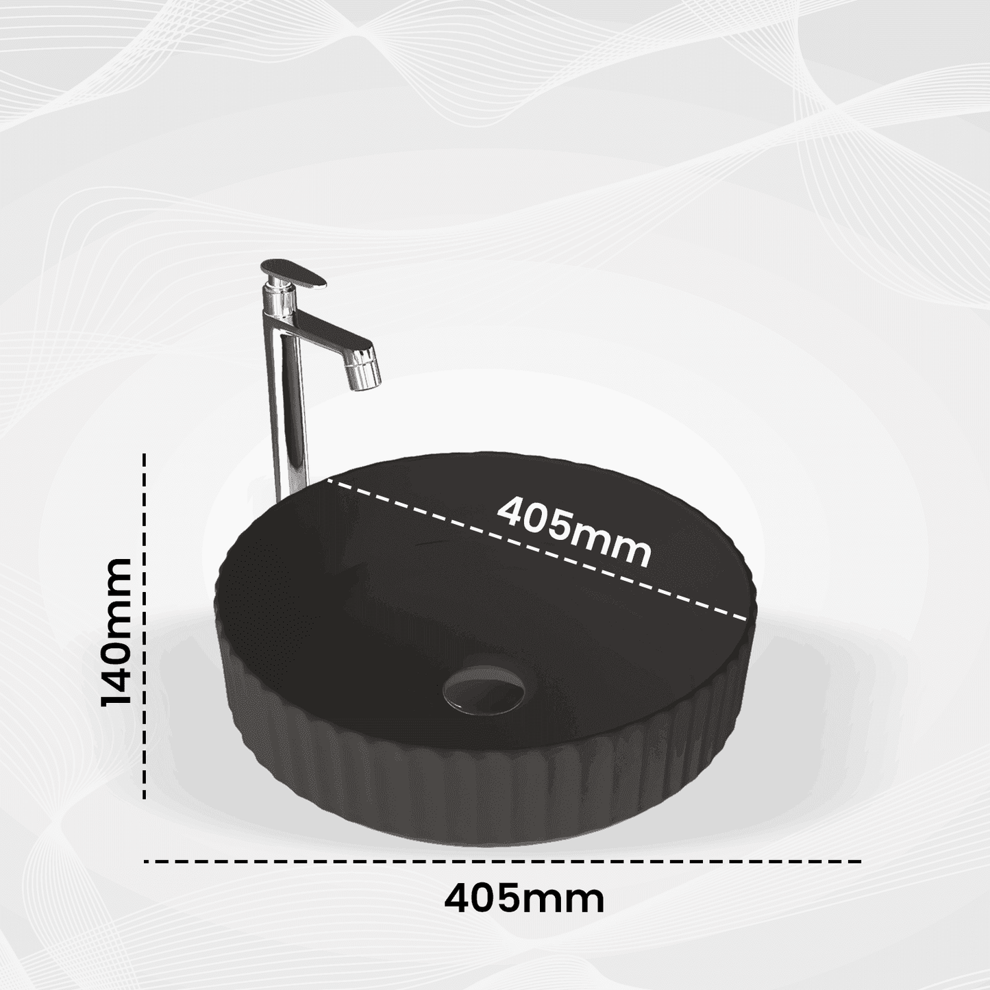 Daisy Black Matt Table Top Basin | Elegant Design for Modern Bathrooms - D&B Bathware