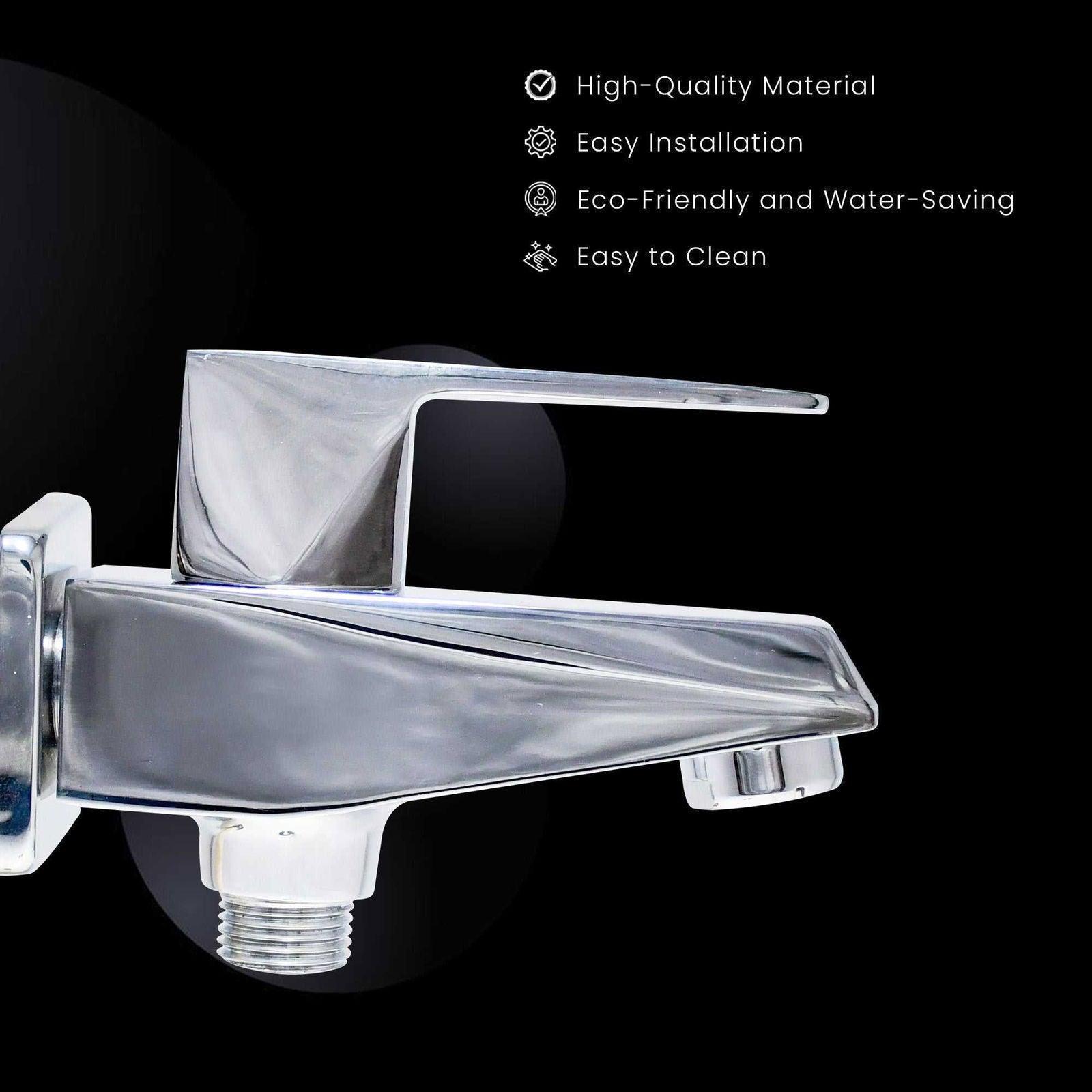 ENIGMA 2 Way Bib Cock Tap Ideal for Bathroom & Kitchen Chrome Finish Brass - D&B Bathware