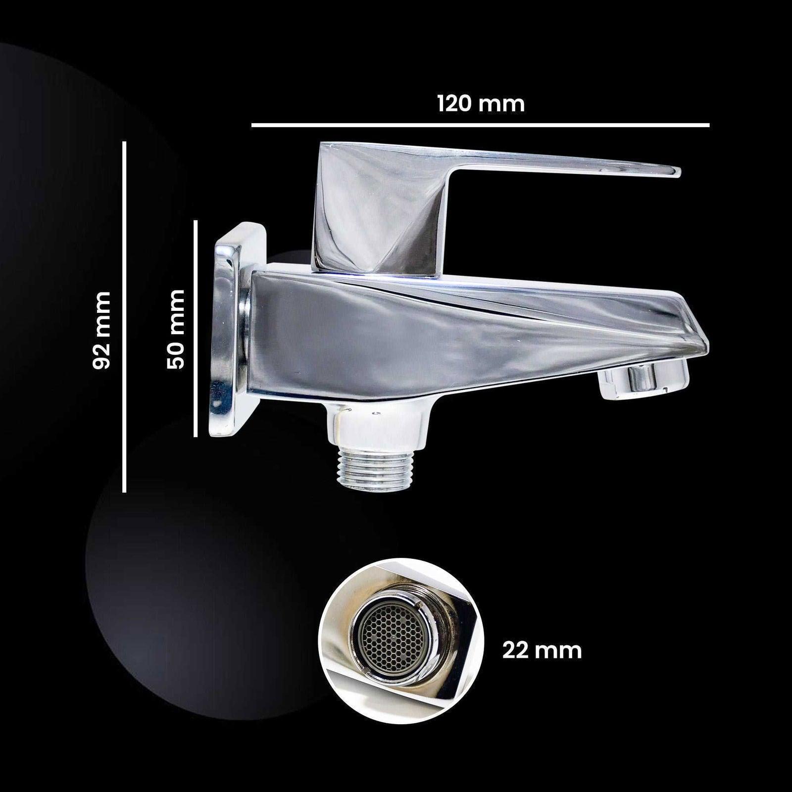 ENIGMA 2 Way Bib Cock Tap Ideal for Bathroom & Kitchen Chrome Finish Brass - D&B Bathware