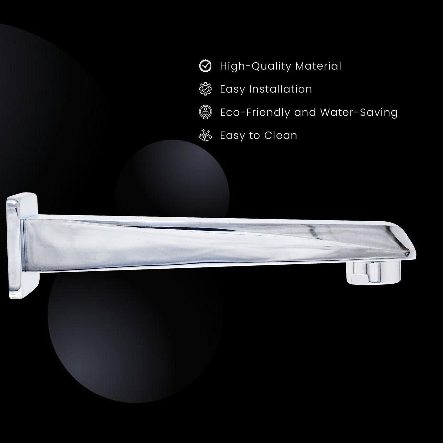 ENIGMA Brass Bath Spout Tap | Chrome Finish Tap With Brass Flange Bathtub Filler - D&B Bathware