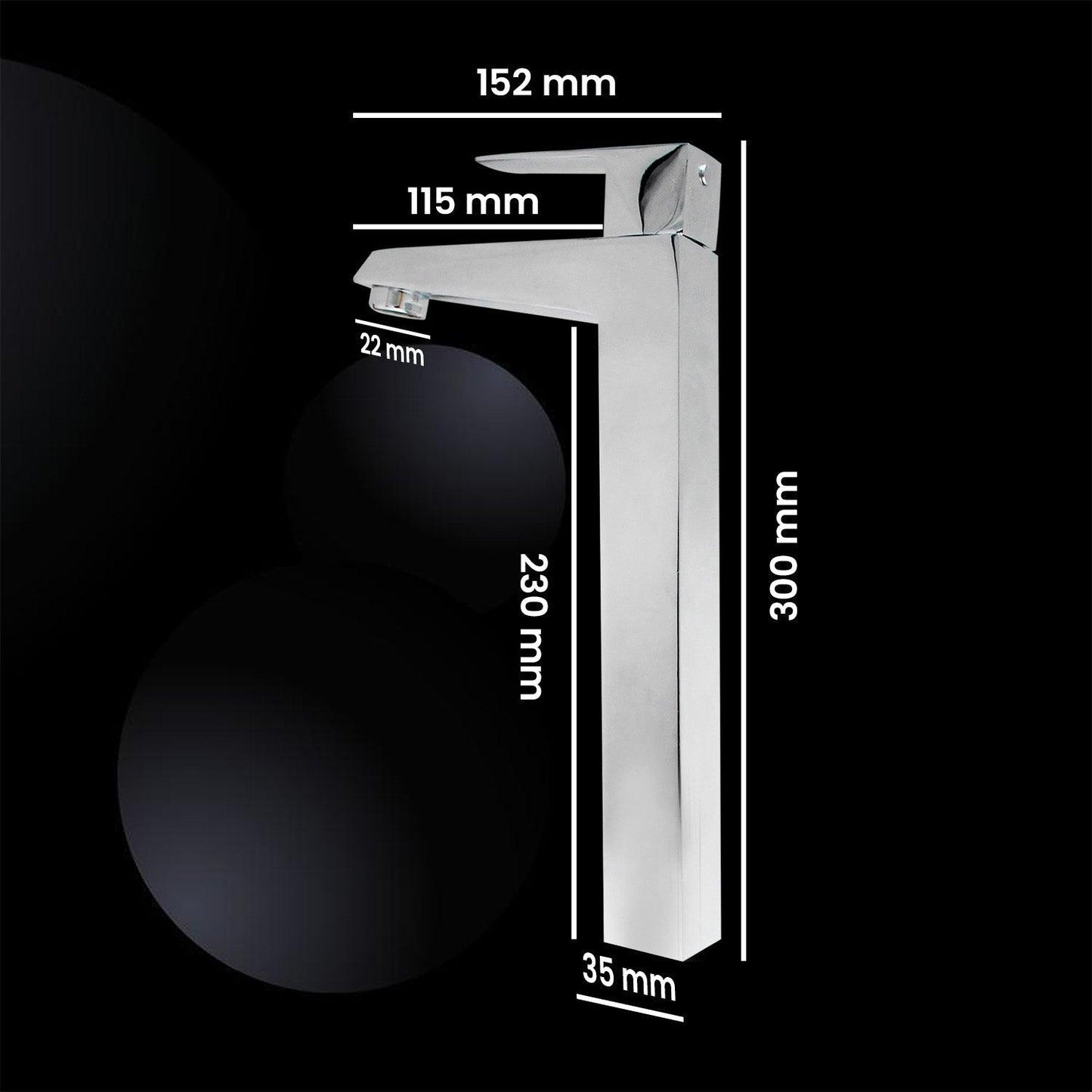 ENIGMA Brass Extended Tall Pillar Cock Tap 11.8"Inch - Wash Basin/Sink High Flow - D&B Bathware