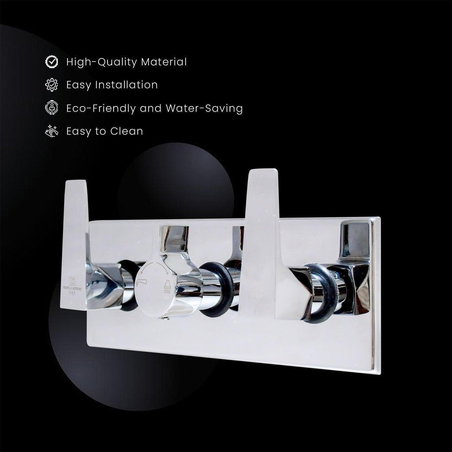 ENIGMA Brass Hybrid Wall Mixer: Upper Part Hot & Cold Tap Diverter for Bathroom - D&B Bathware