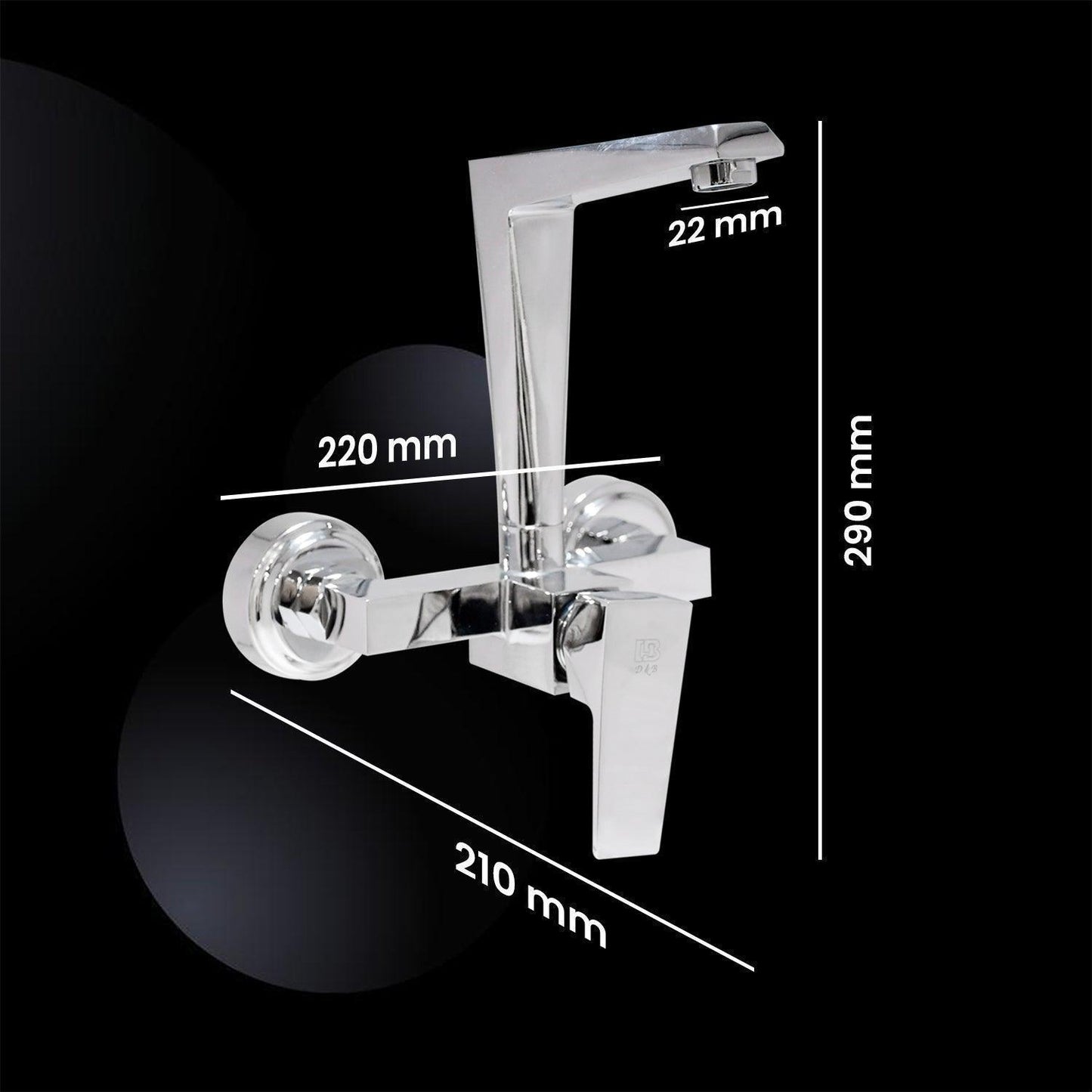 ENIGMA Brass Kitchen Sink Mixer Single Lever Wall Mounted Brass Spout Complete - D&B Bathware