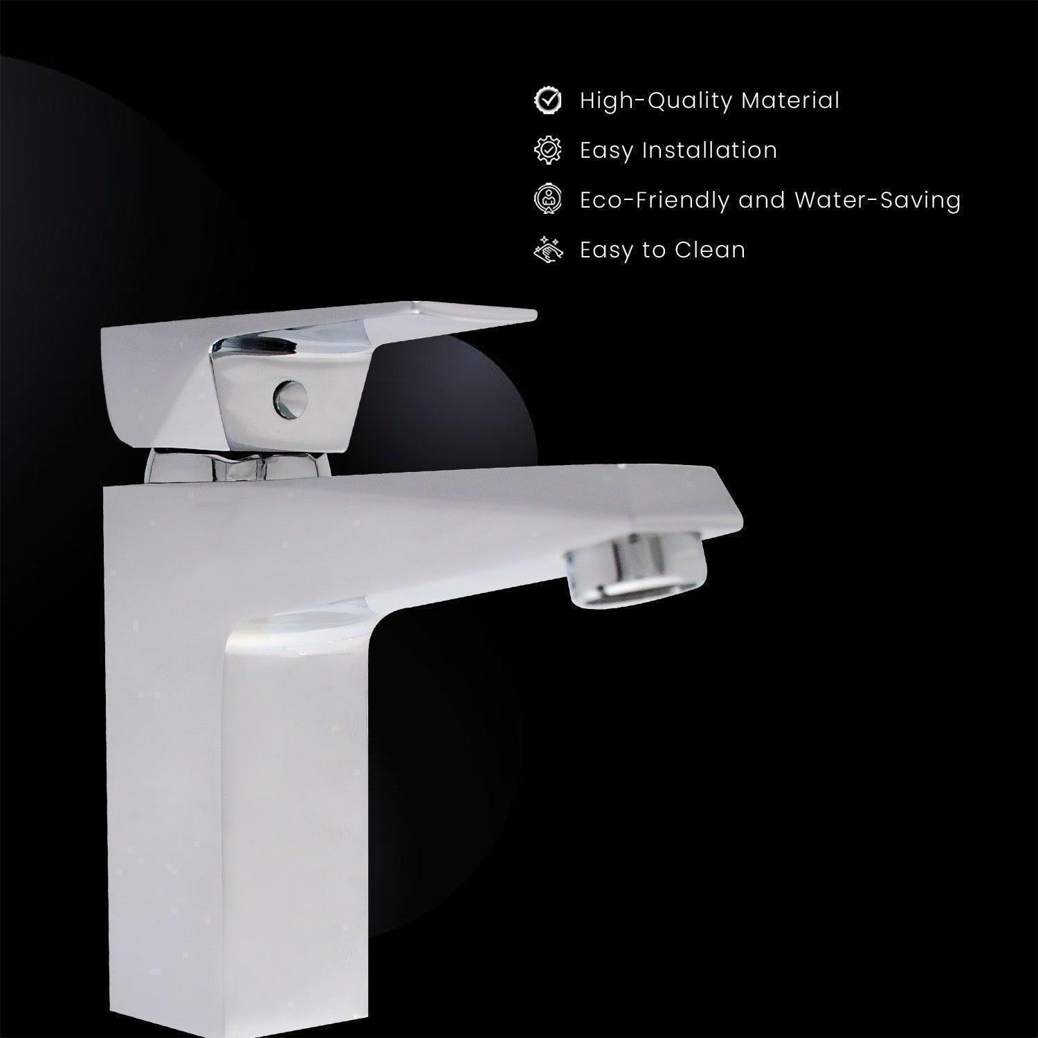 ENIGMA Brass Short Boy Basin Mixer Tap - Form Flow Tap Ideal for Bath & Kitchen - D&B Bathware