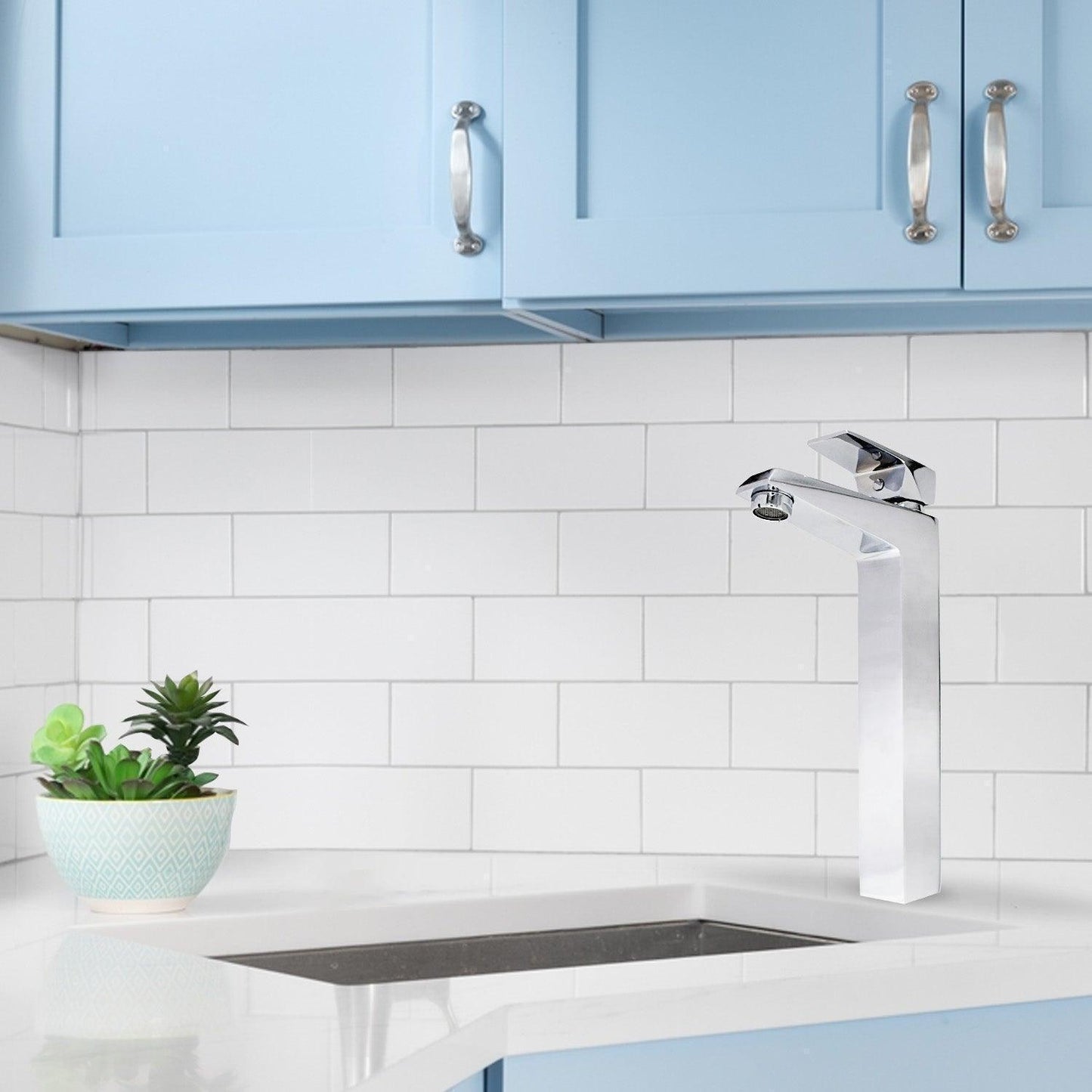 ENIGMA Brass Tall Boy Basin Mixer Tap |Chrome Finish| Tap Ideal for Sink & Basin - D&B Bathware