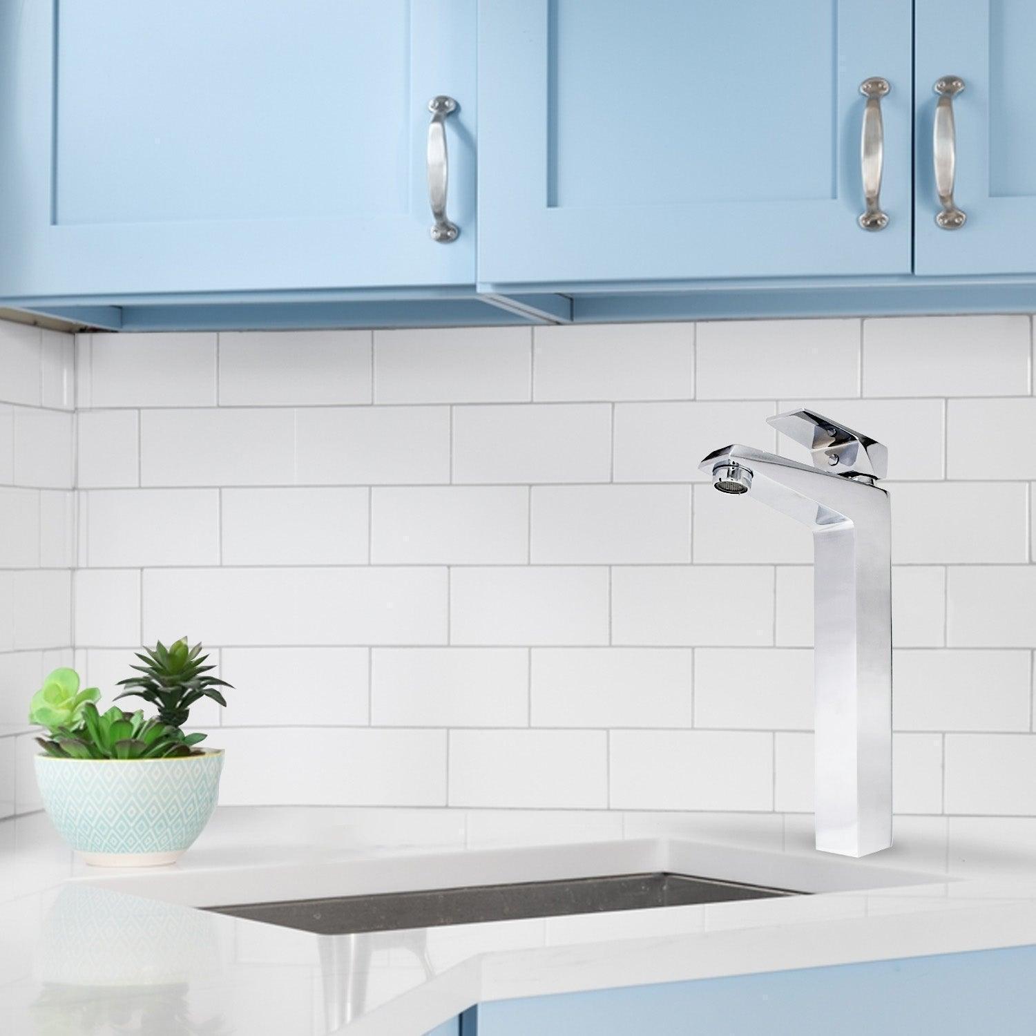 ENIGMA Brass Tall Boy Basin Mixer Tap |Chrome Finish| Tap Ideal for Sink & Basin Faucet - D&B Bathware