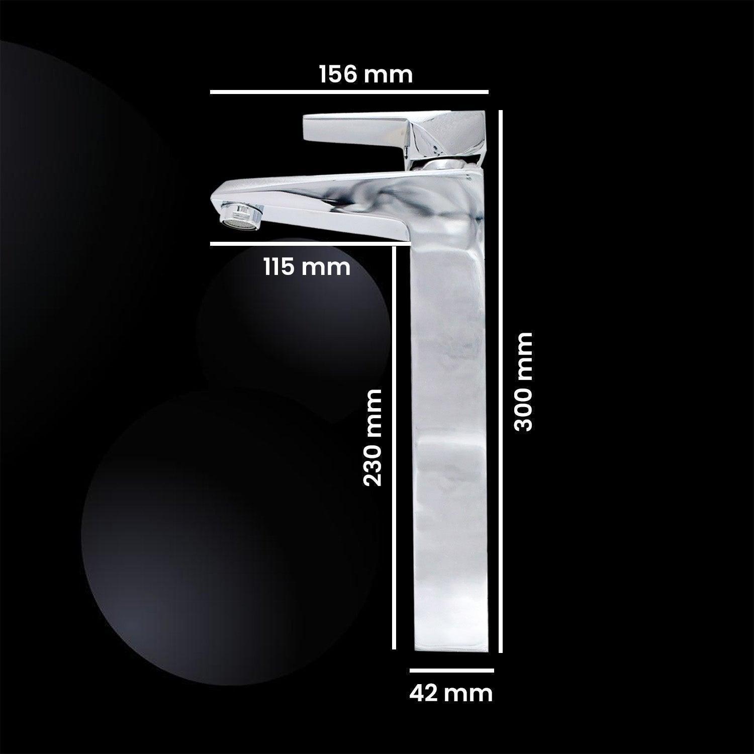 ENIGMA Brass Tall Boy Basin Mixer Tap |Chrome Finish| Tap Ideal for Sink & Basin Faucet - D&B Bathware