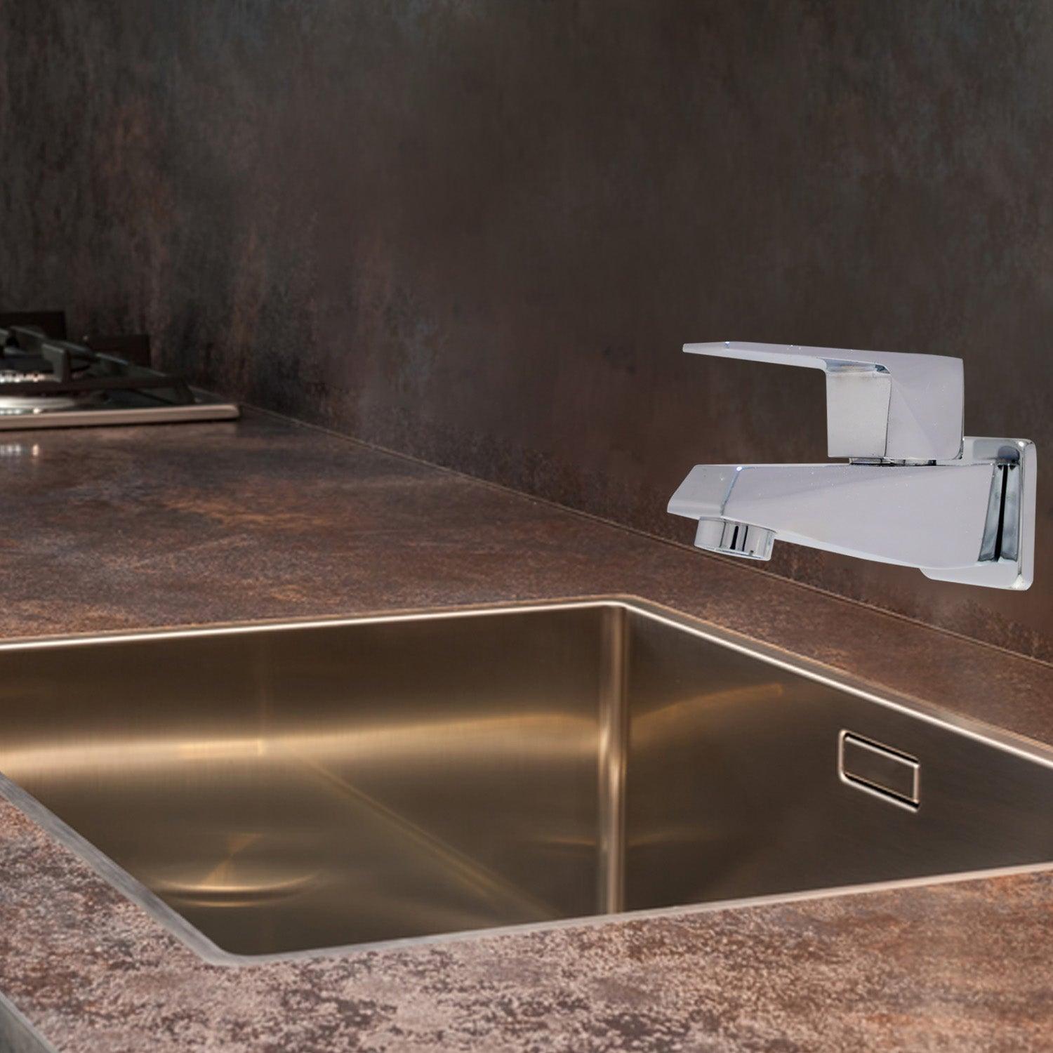ENIGMA Full Brass Bib Cock Tap | Brass Flange Ideal for Bath & Kitchen High Flow - D&B Bathware