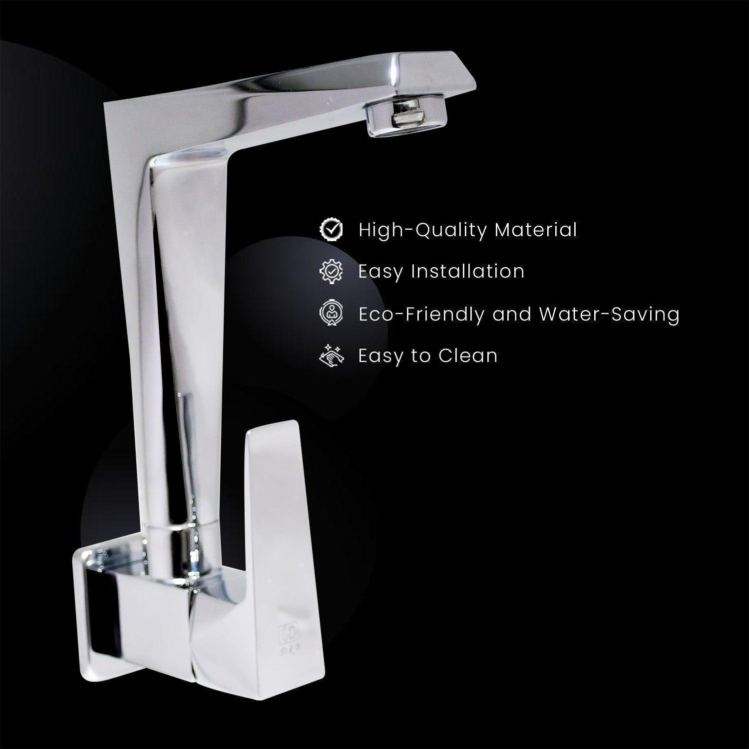 ENIGMA High-Quality Brass Sink Cock Tap with Flange-Chrome Finish For Sink/Basin - D&B Bathware