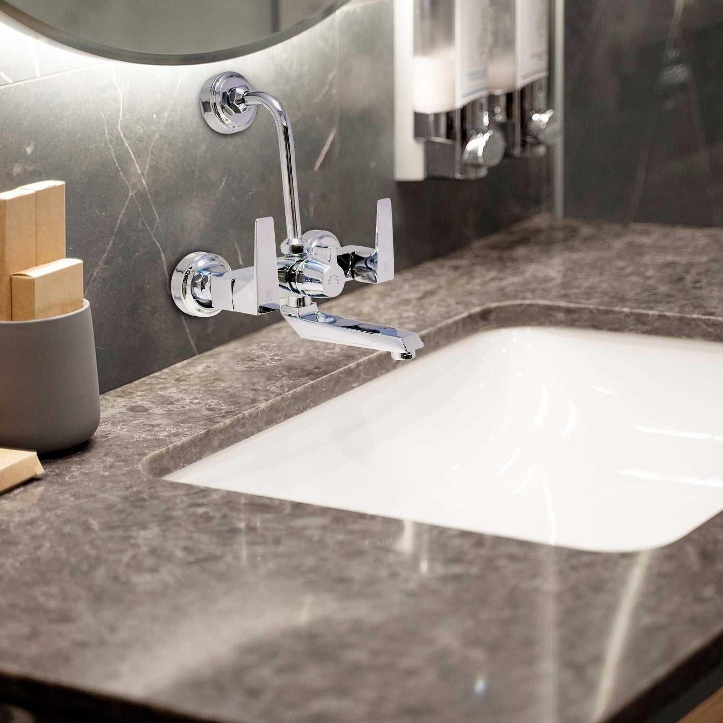 ENIGMA High Quality Brass 2in1 Wall Mixer with-L Bend Tap Ideal For Bathroom Mixer - D&B Bathware