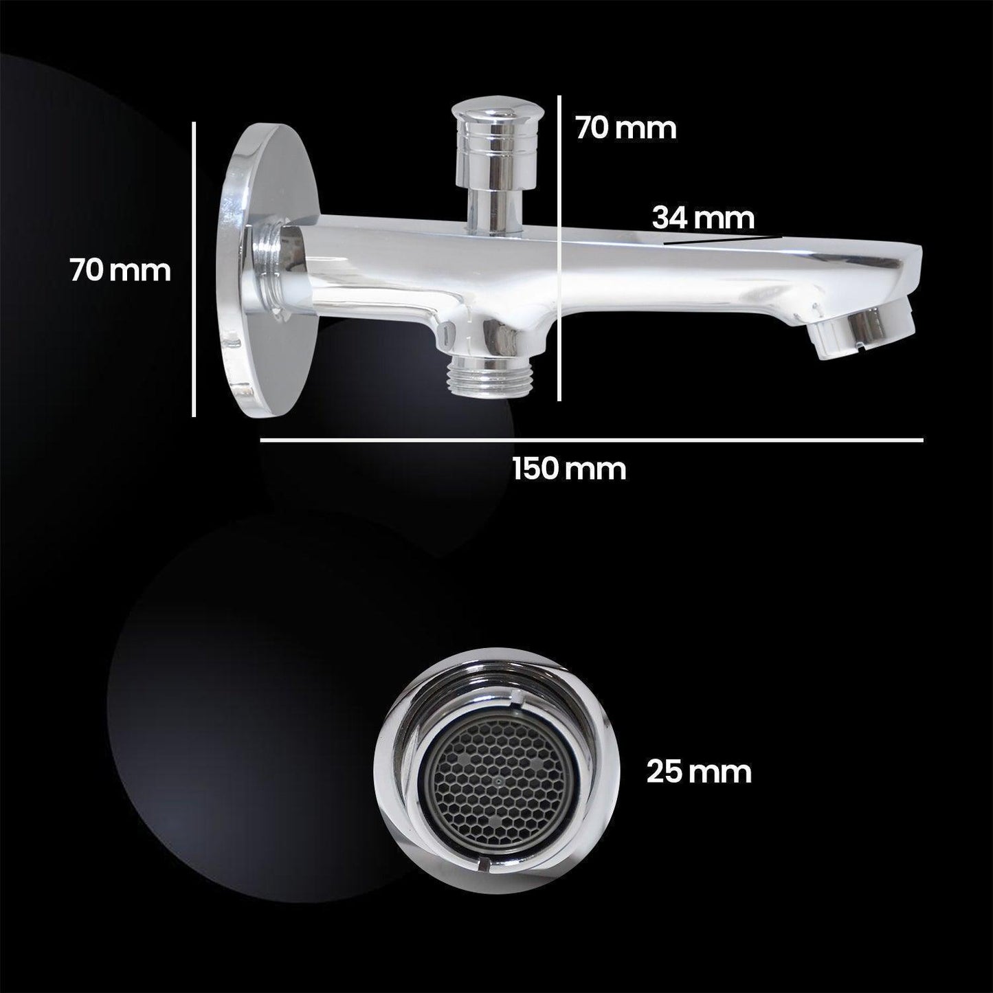ENIGMA Tip-Ton High-Flow Brass Bath Spout Tub Filler Tap Ideal for Bathroom - D&B Bathware