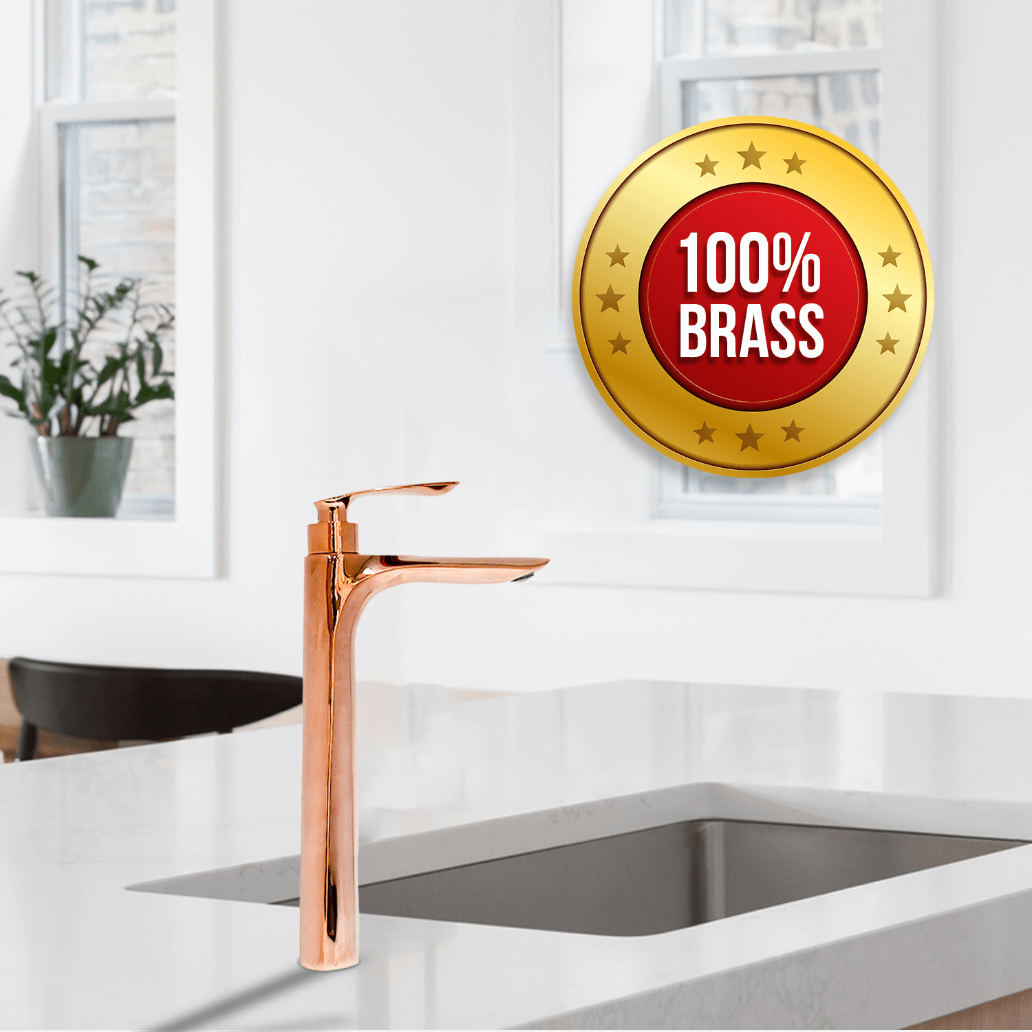 Extended Tall Pillar Rose Gold | Elegant & Durable Bathroom Tap for Modern Spaces - D&B Bathware