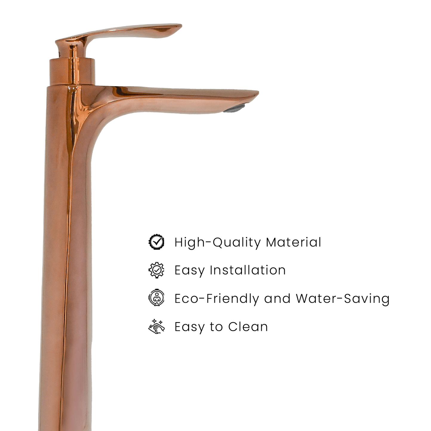 Extended Tall Pillar Rose Gold | Elegant & Durable Bathroom Tap for Modern Spaces - D&B Bathware