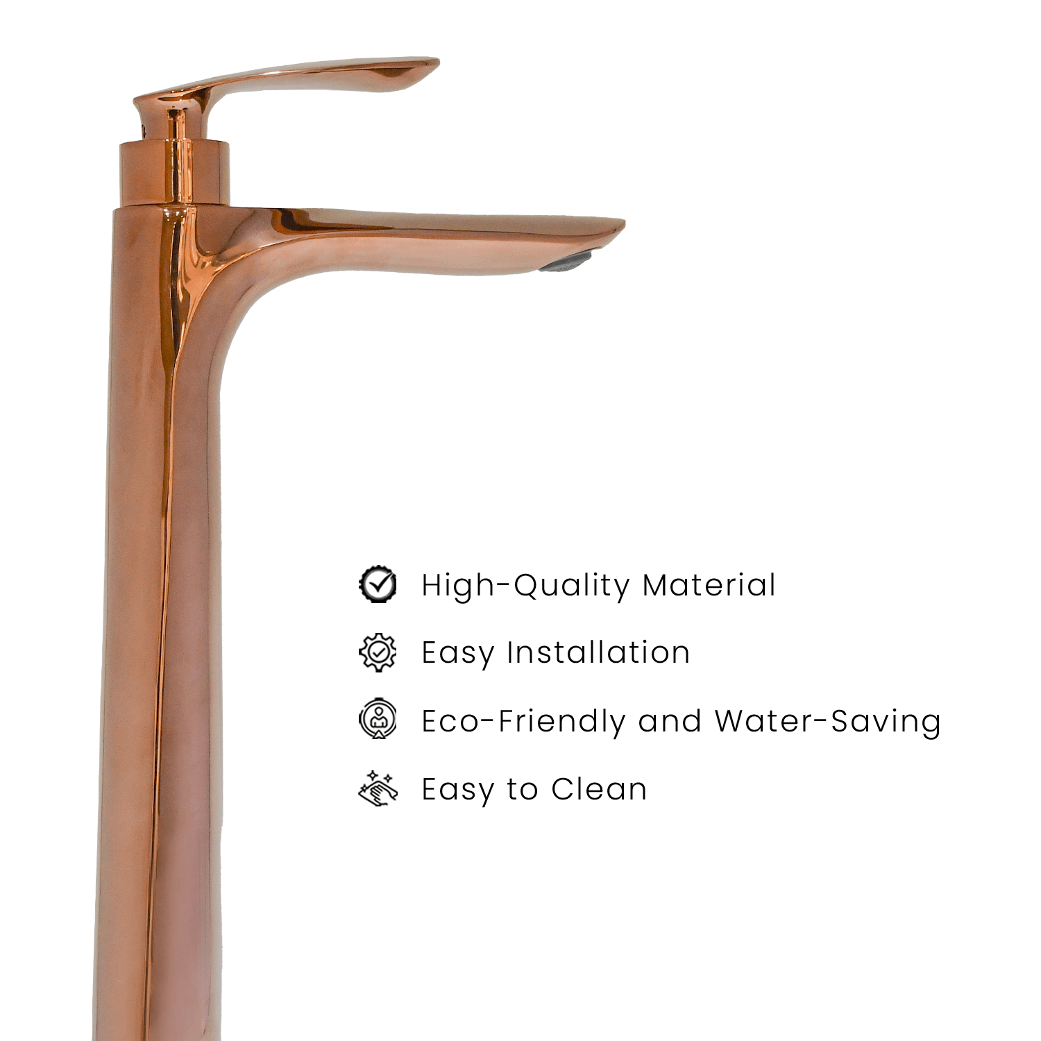 Extended Tall Pillar Rose Gold | Elegant & Durable Bathroom Tap for Modern Spaces - D&B Bathware