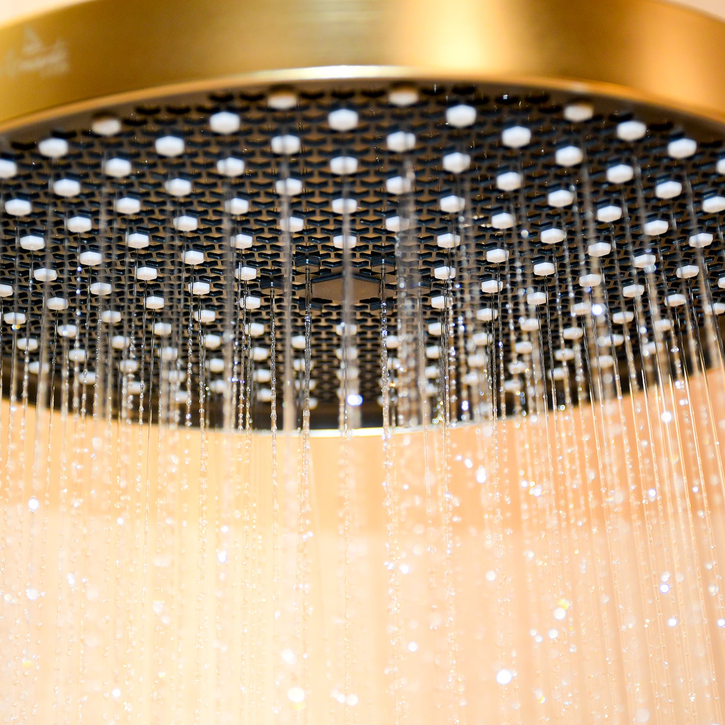 Fiona Brushed Gold Overhead Shower – Solid ABS Rain Shower Head | High Pressure Water Flow | Anti-Clog Nozzles | Rust-Resistant