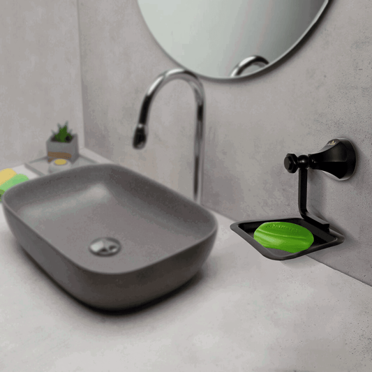 Floris Black Soap Dish for Bathroom – Stylish & Durable Soap Holder Accessory - D&B Bathware