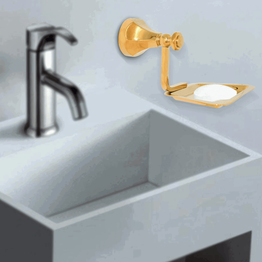 Floris Gold Soap Dish for Bathroom – Elegant & Durable Soap Holder Accessory - D&B Bathware