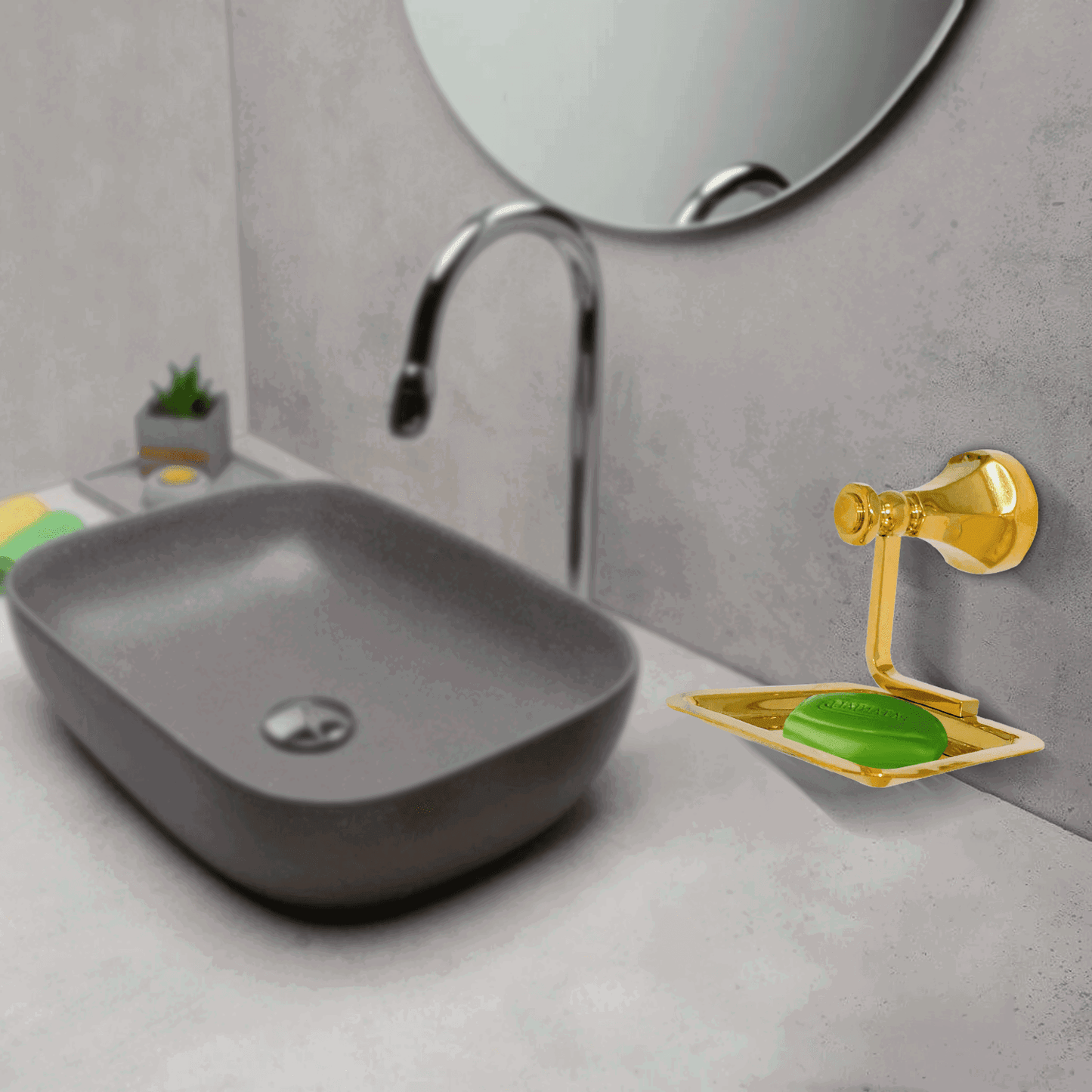 Floris Gold Soap Dish for Bathroom – Elegant & Durable Soap Holder Accessory - D&B Bathware