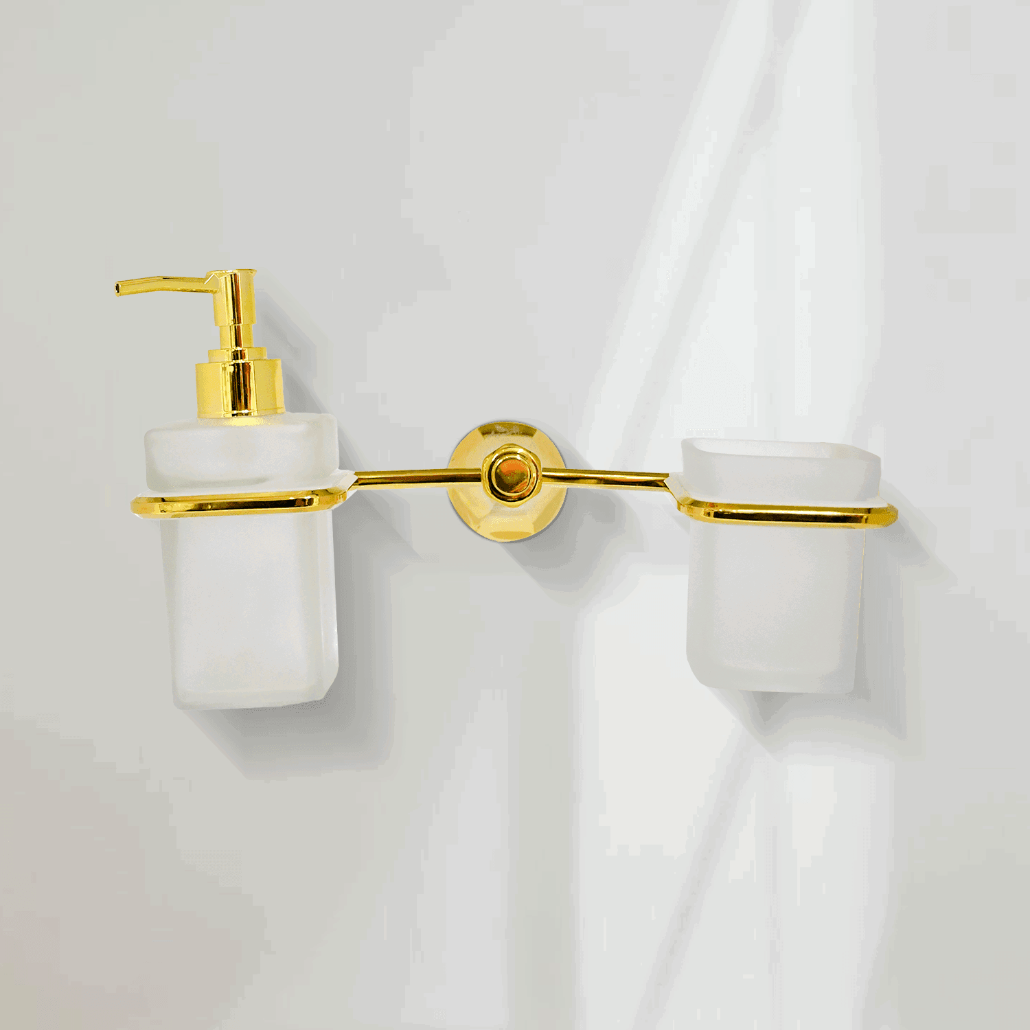 Floris Liquid Dispenser & Toothbrush Gold Set - Luxury Bathroom Essentials - D&B Bathware