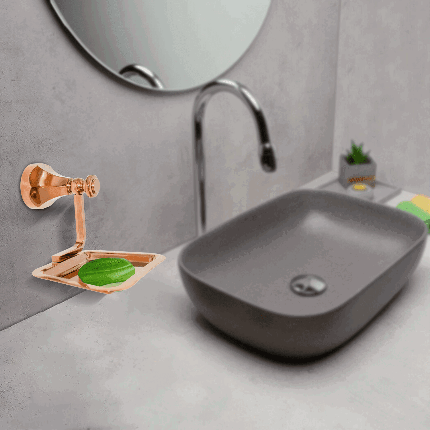 Floris Rose Gold Soap Dish for Bathroom – Elegant & Durable Soap Holder Accessory - D&B Bathware