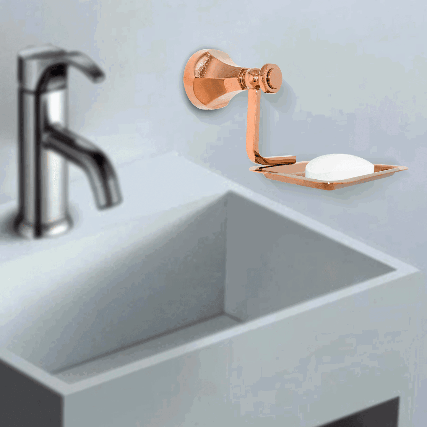 Floris Rose Gold Soap Dish for Bathroom – Elegant & Durable Soap Holder Accessory - D&B Bathware