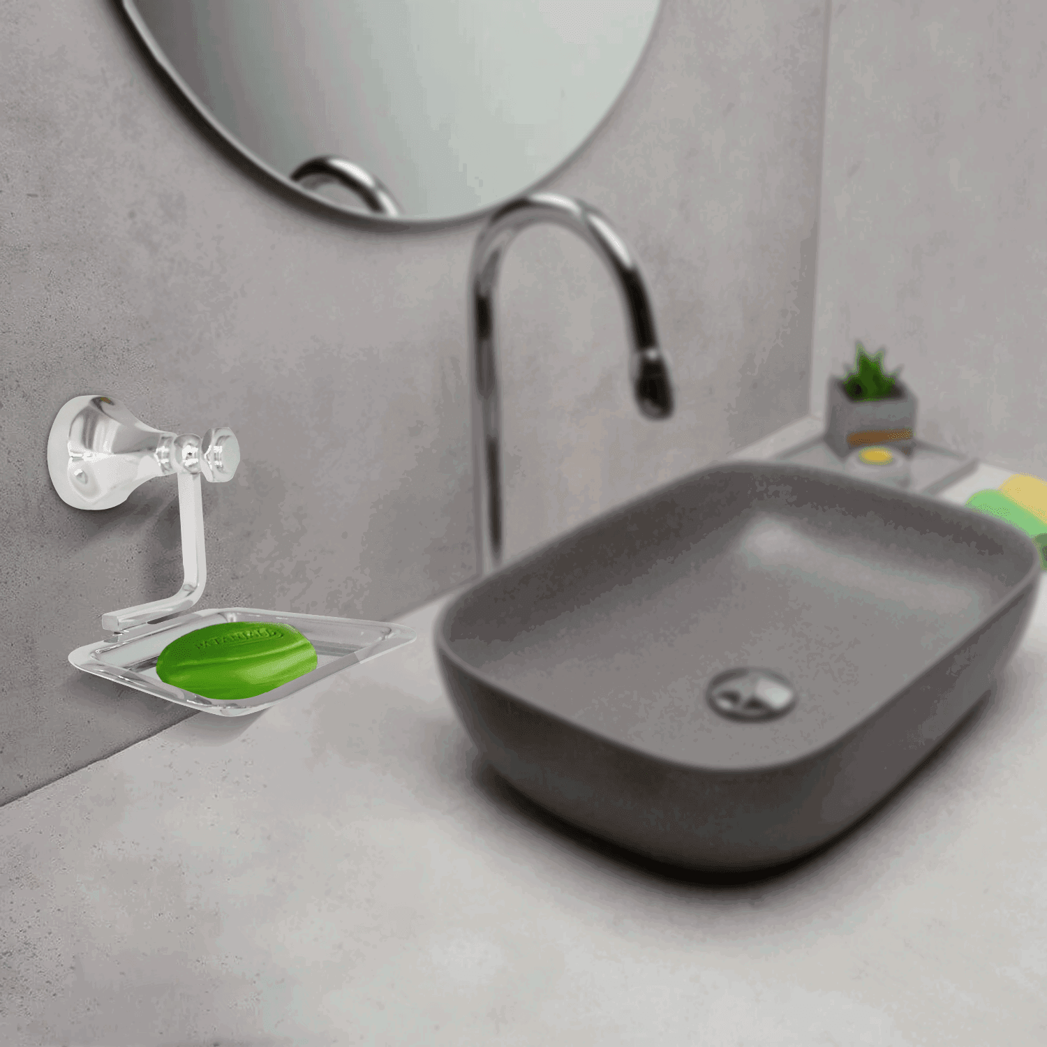 Floris Silver Soap Dish for Bathroom – Elegant & Durable Soap Holder Accessory - D&B Bathware