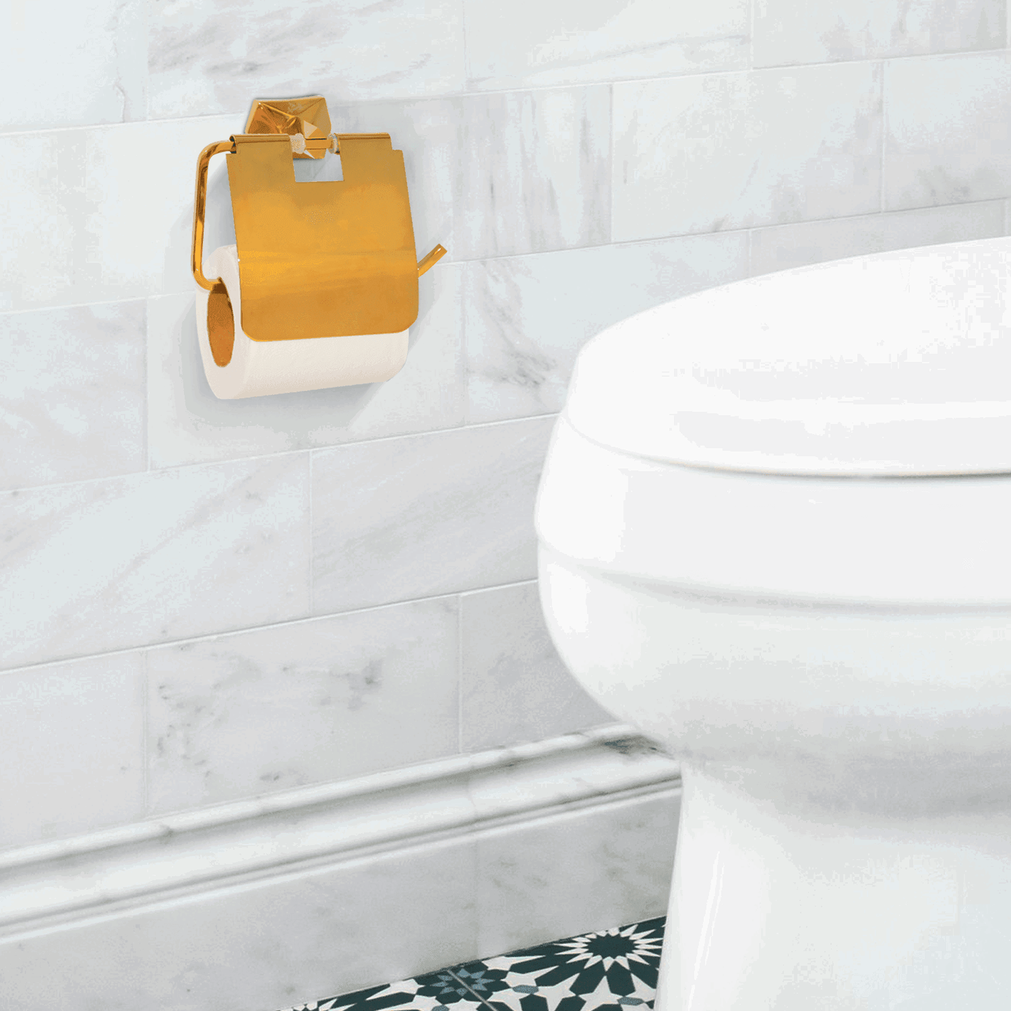 Gloria Series Gold Toilet Paper Holder - Elegant Bathware for Luxurious Bathrooms - D&B Bathware