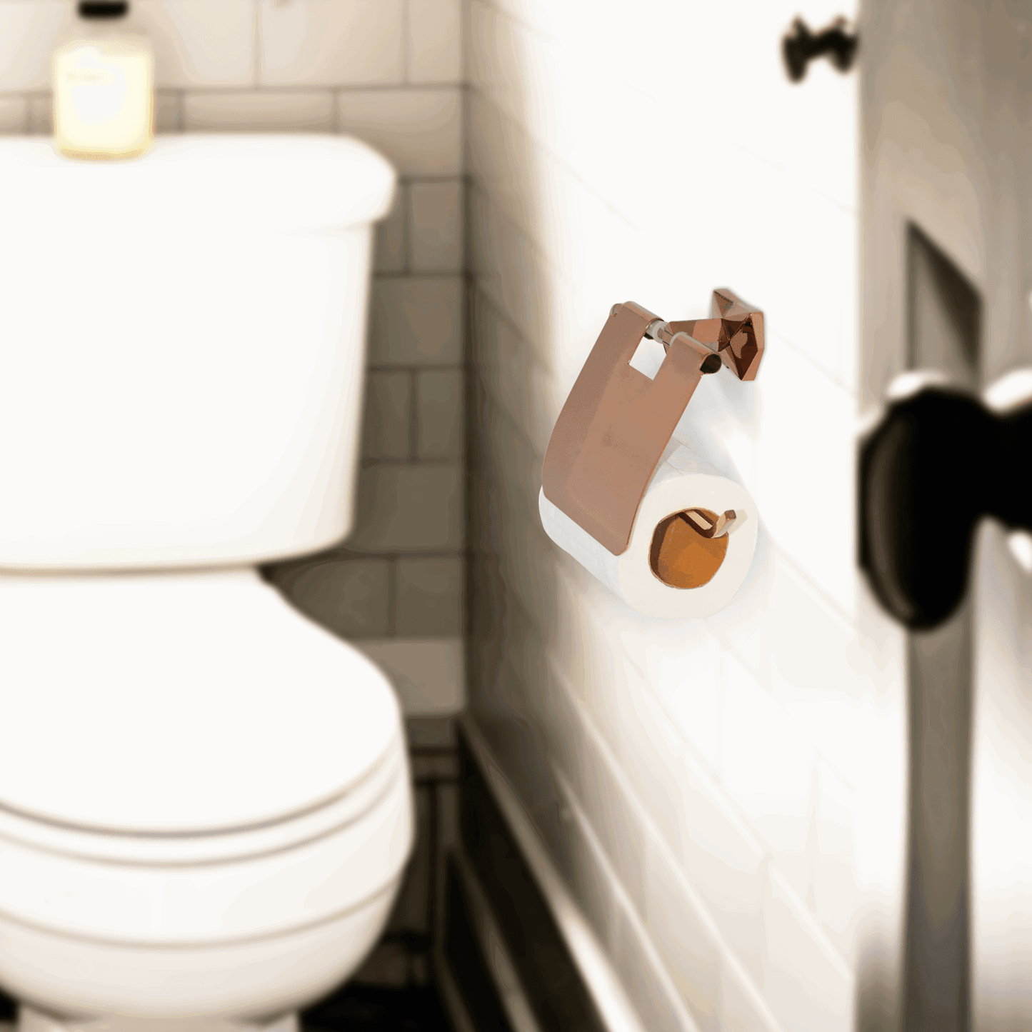 Gloria Series Rose Gold Toilet Paper Holder - Elegant Bathware for Modern Bathrooms - D&B Bathware