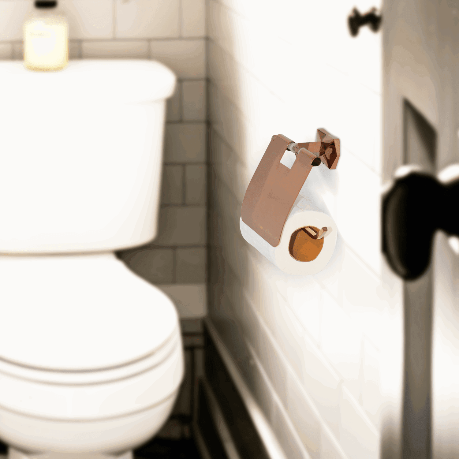Gloria Series Rose Gold Toilet Paper Holder - Elegant Bathware for Modern Bathrooms - D&B Bathware