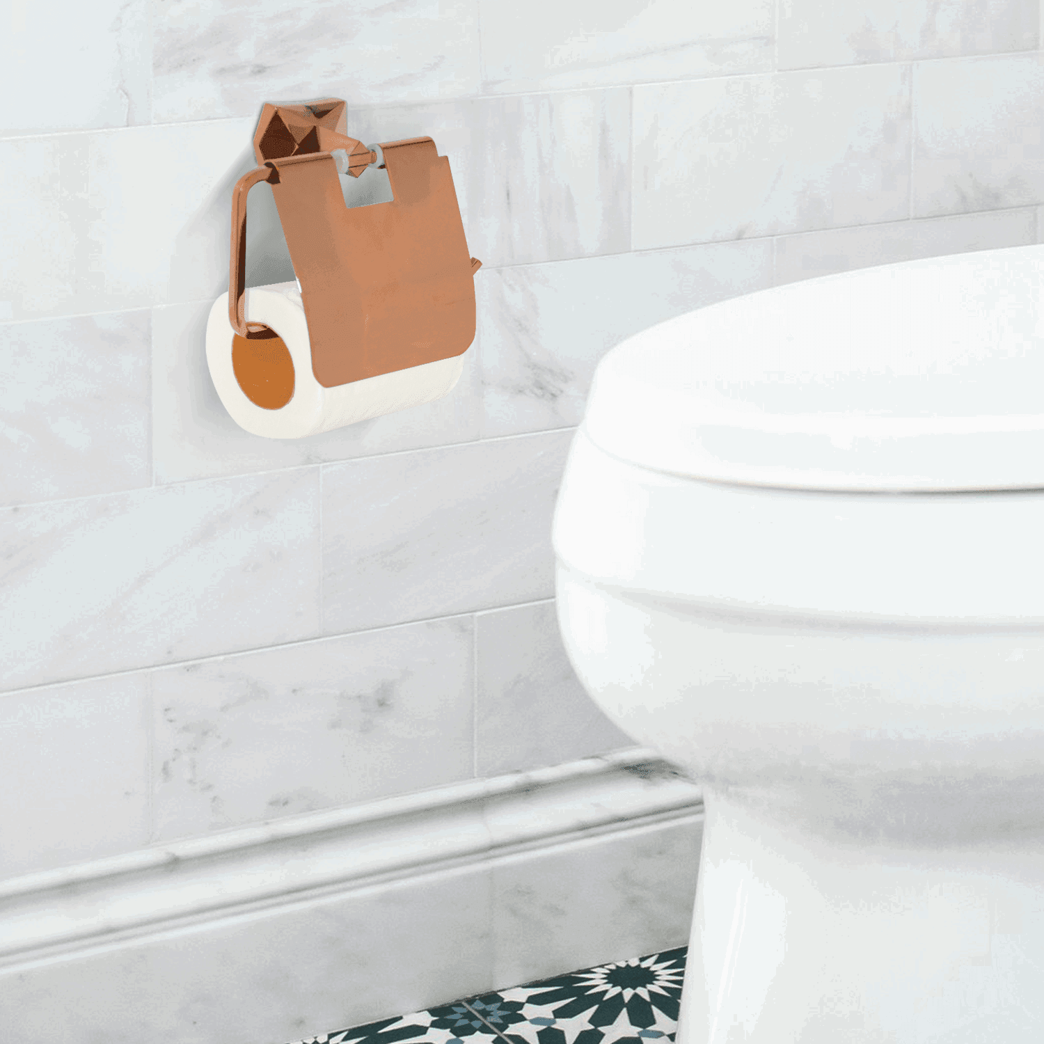 Gloria Series Rose Gold Toilet Paper Holder - Elegant Bathware for Modern Bathrooms - D&B Bathware