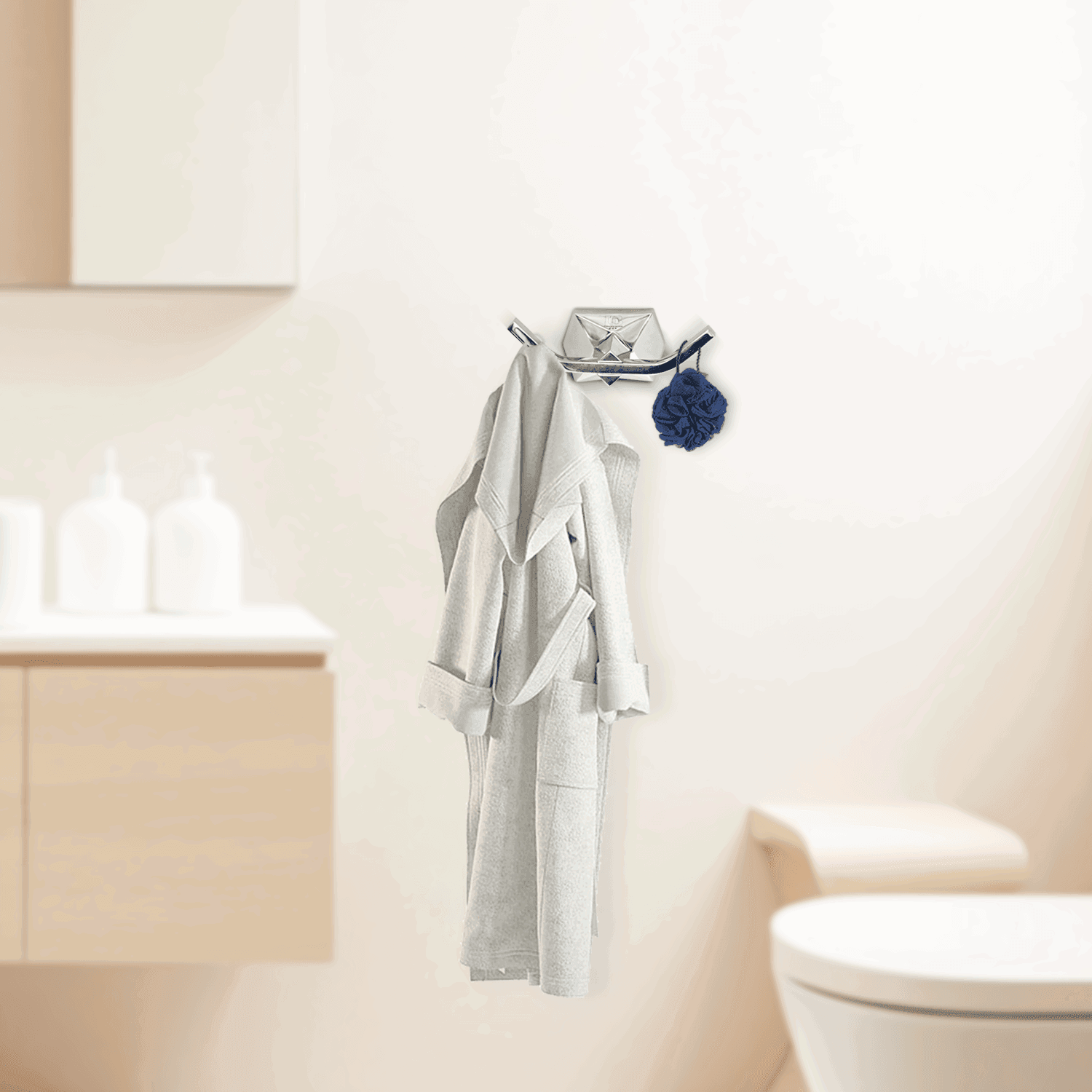 Gloria Silver Coat Hook – Modern & Sturdy Wall Hook for Home - D&B Bathware