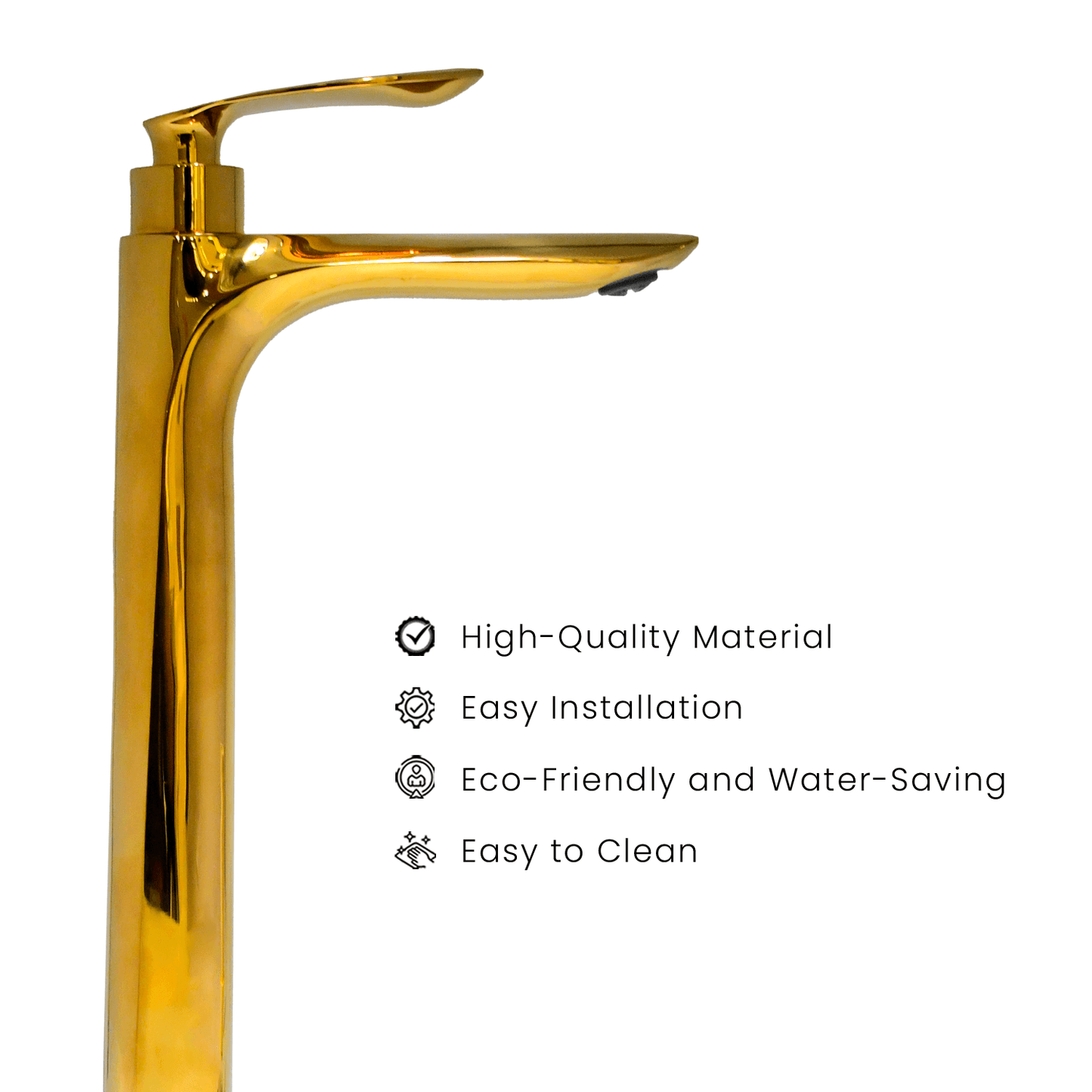 Gold Extended Tall Pillar Tap | Stylish & Durable Bathroom Tap for Modern Basins - D&B Bathware