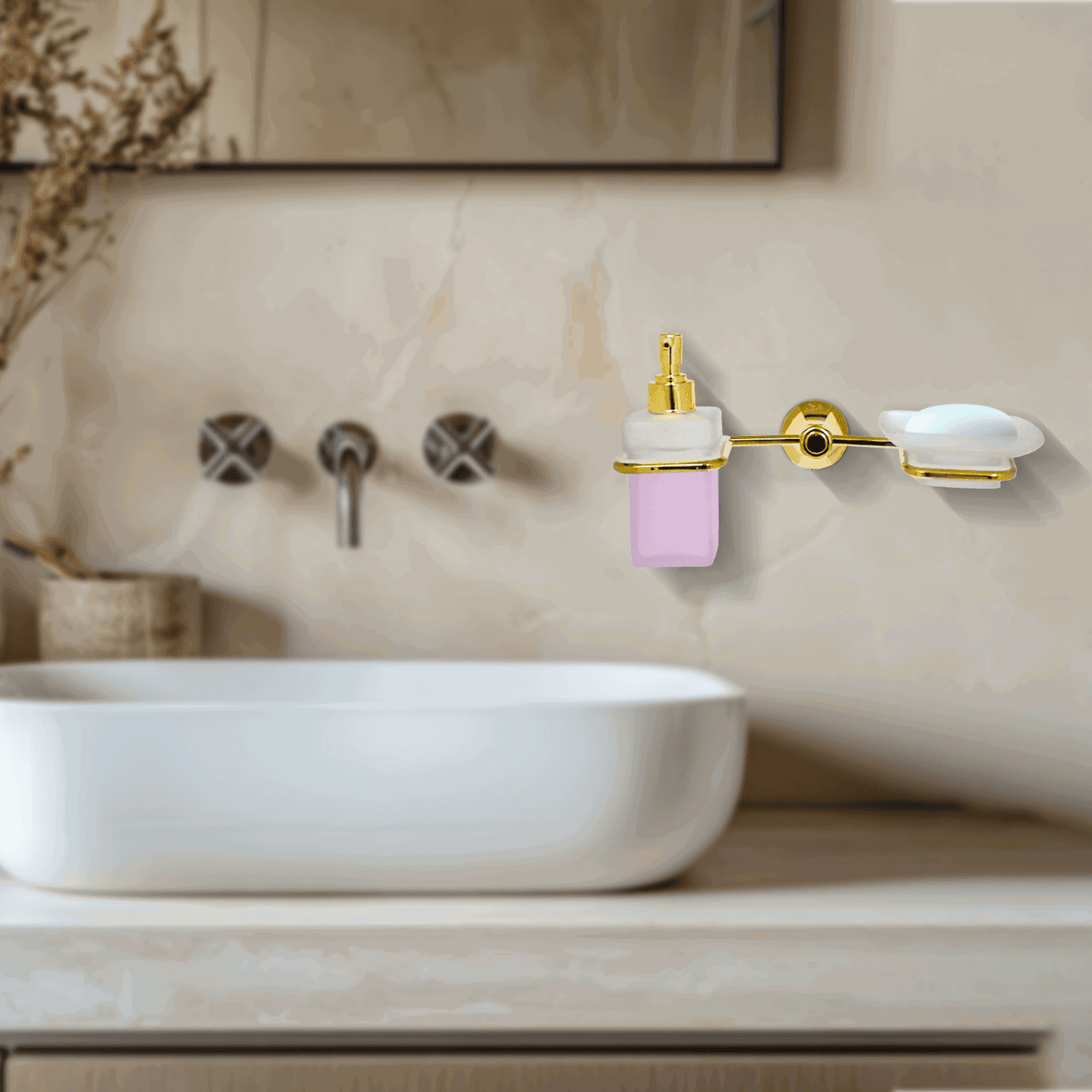 Gold Liquid Dispenser & Soup Dish - FLORIS Series | Luxury & Practical Design - D&B Bathware