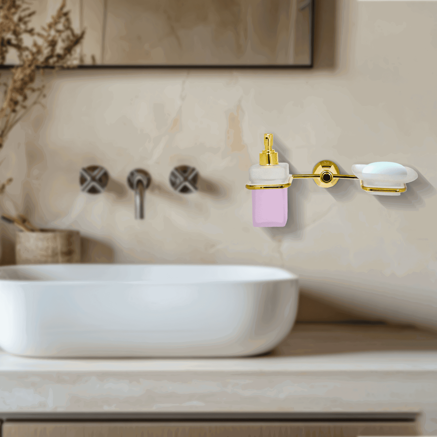 Gold Liquid Dispenser & Soup Dish - FLORIS Series | Luxury & Practical Design - D&B Bathware